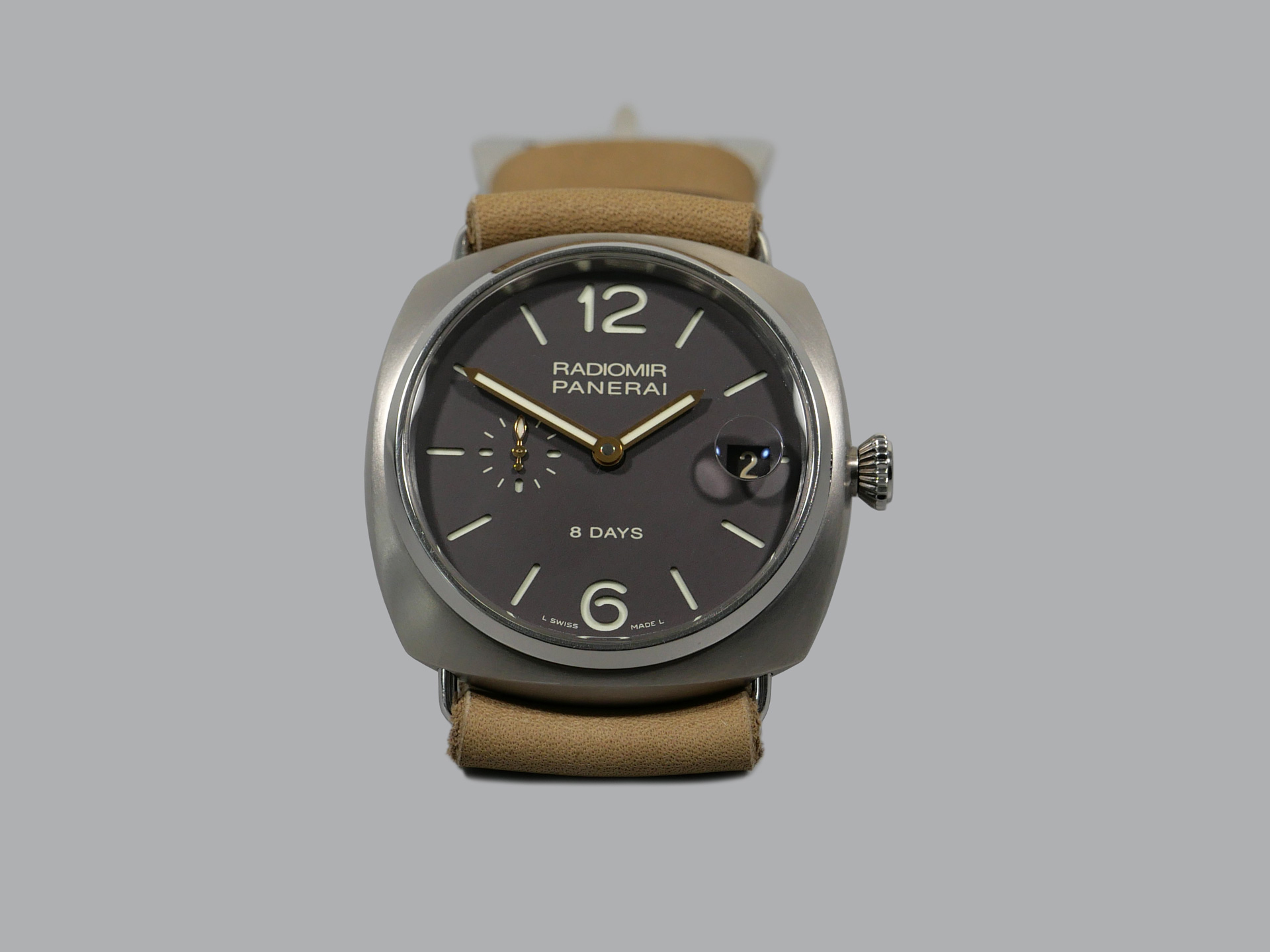 Beige Leather strap for Radiomir on PAM00346 IMAGE