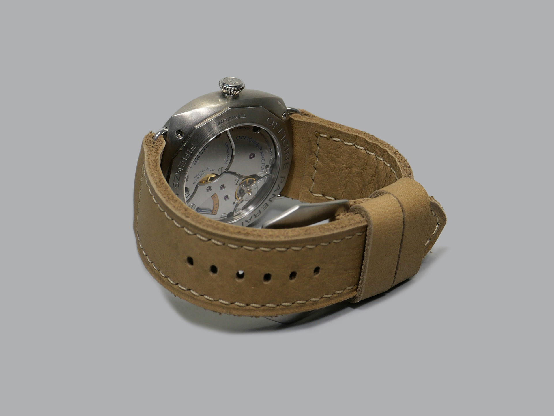 Beige Leather strap for Radiomir on PAM00346 IMAGE