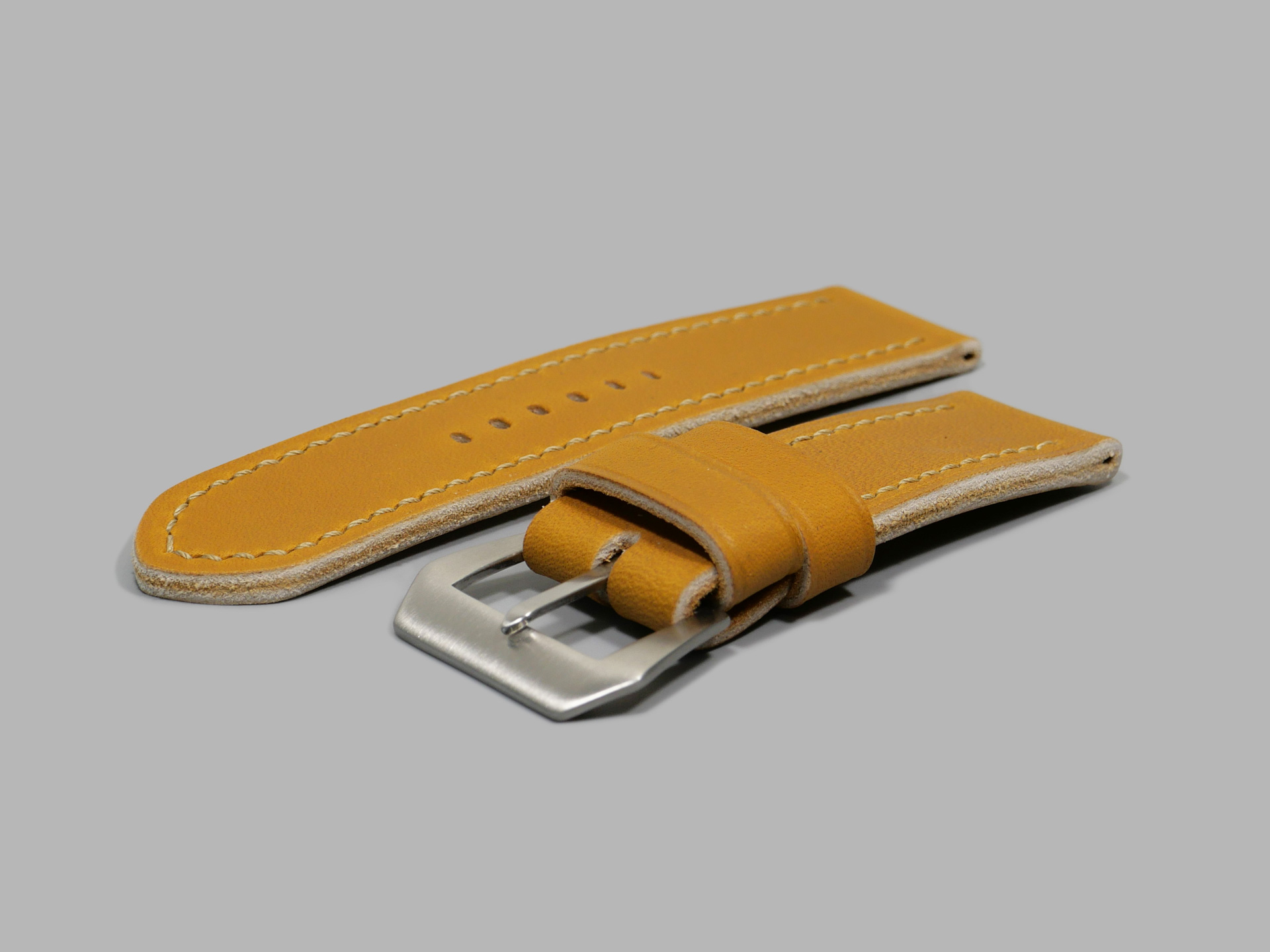 Thick Tan Panerai Strap Handmade 47mm Marcello IMAGE