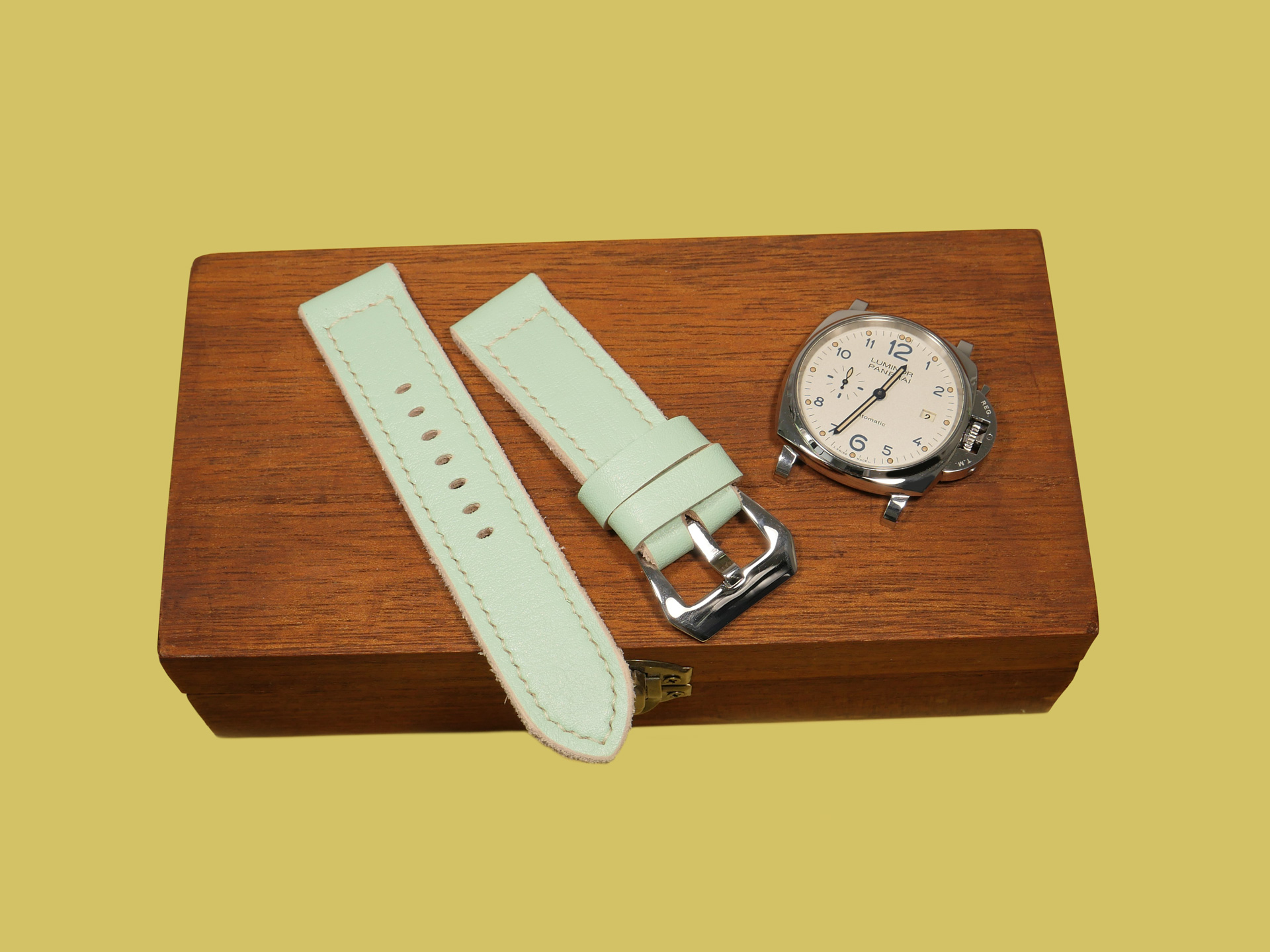 Mint Green Panerai Luminor Due 42mm Strap IMAGE