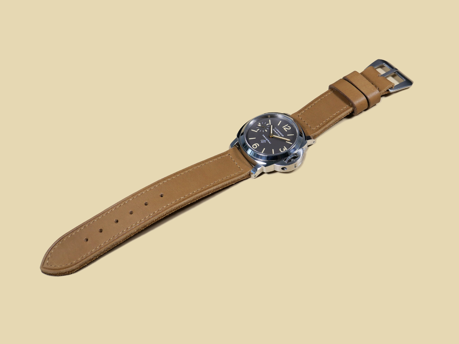 Panerai 44mm with pre-V style brown strap IMAGE