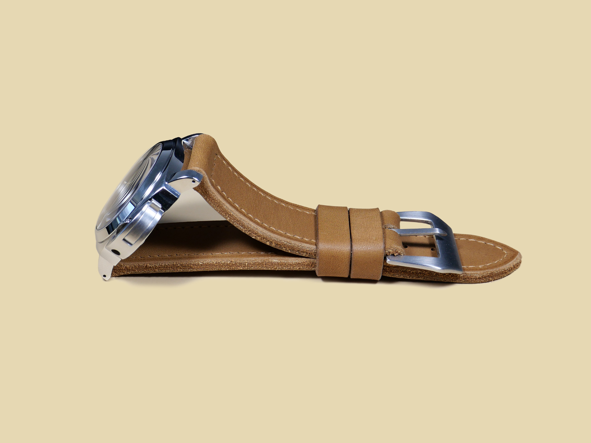 Panerai 44mm with pre-V style aftermarket brown strap IMAGE