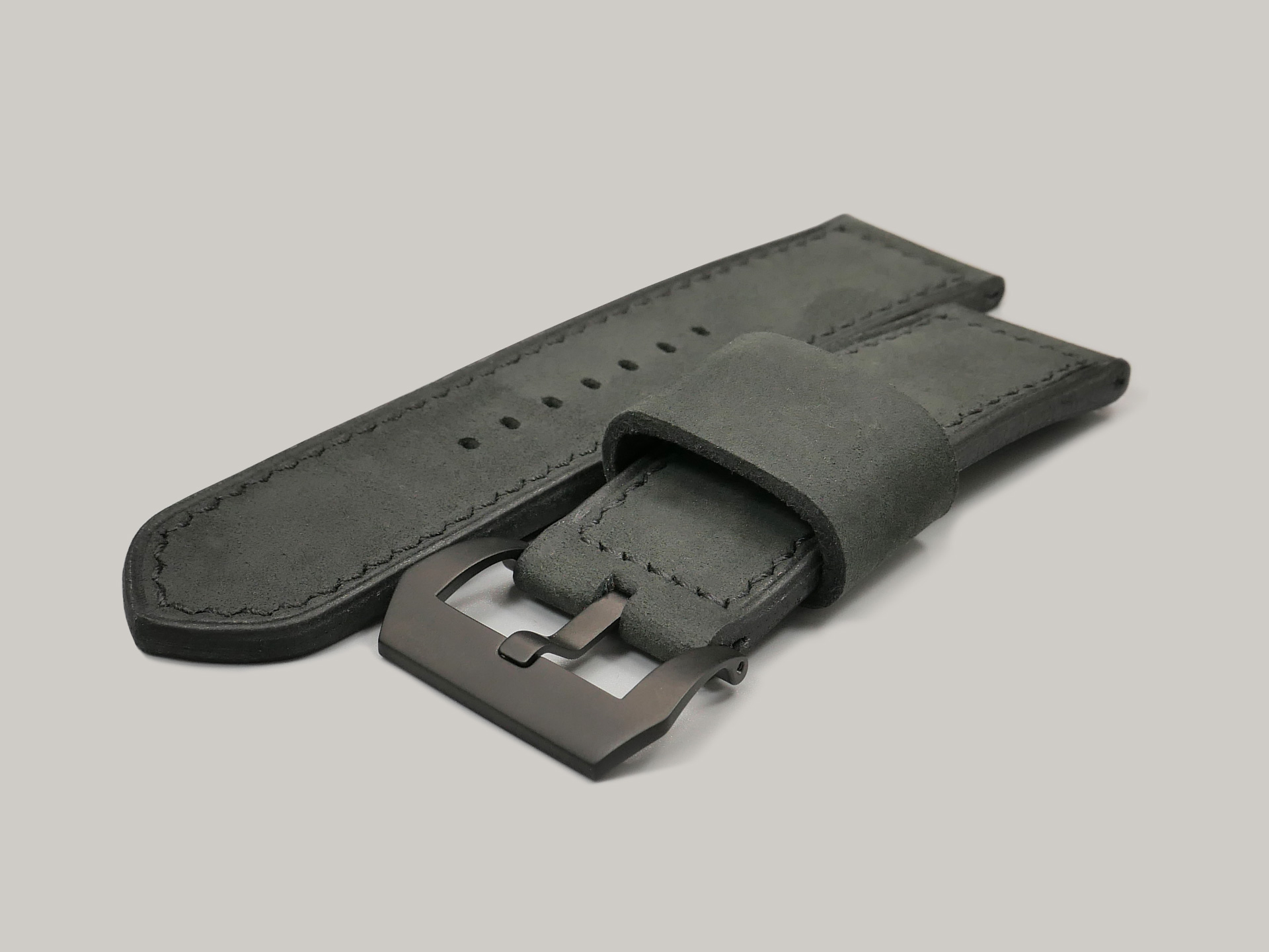 Aftermarket Matte Black Panerai Strap PVD Buckle IMAGE