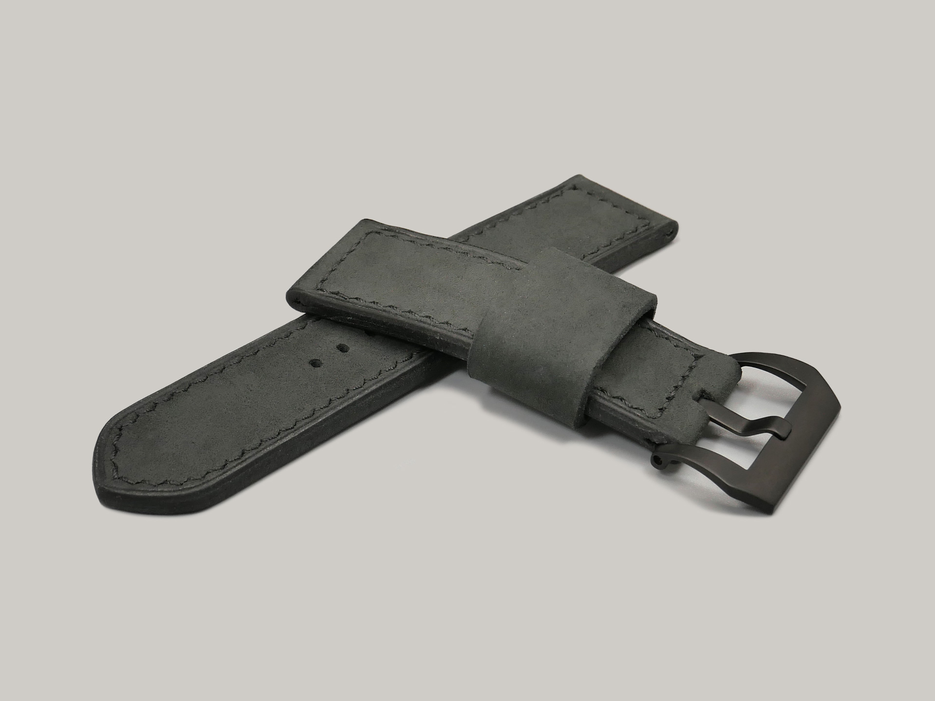 47mm Aftermarket Matte Black Panerai Strap PVD Buckle IMAGE
