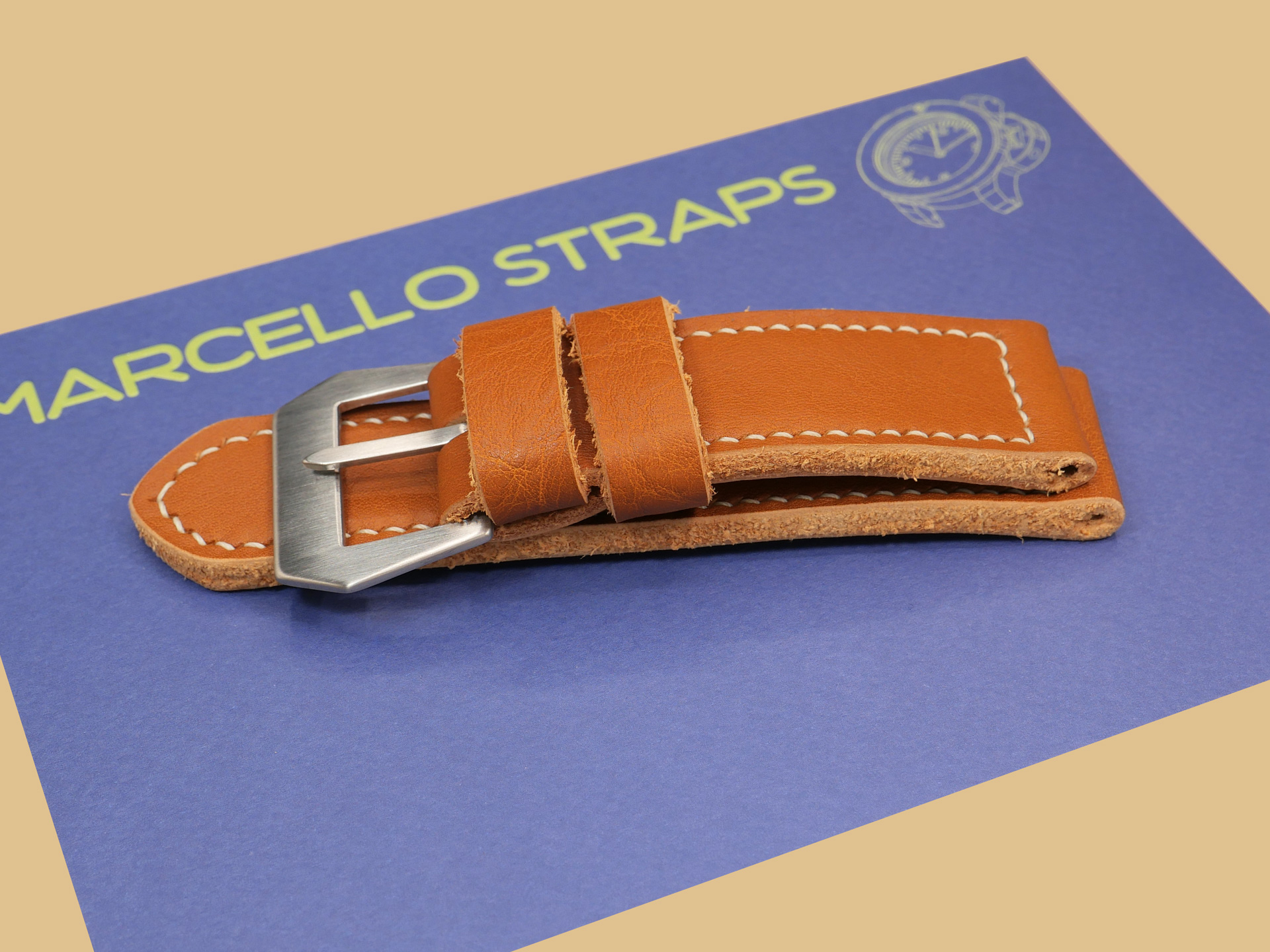 Handmade Classic Tan Panerai Strap IMAGE