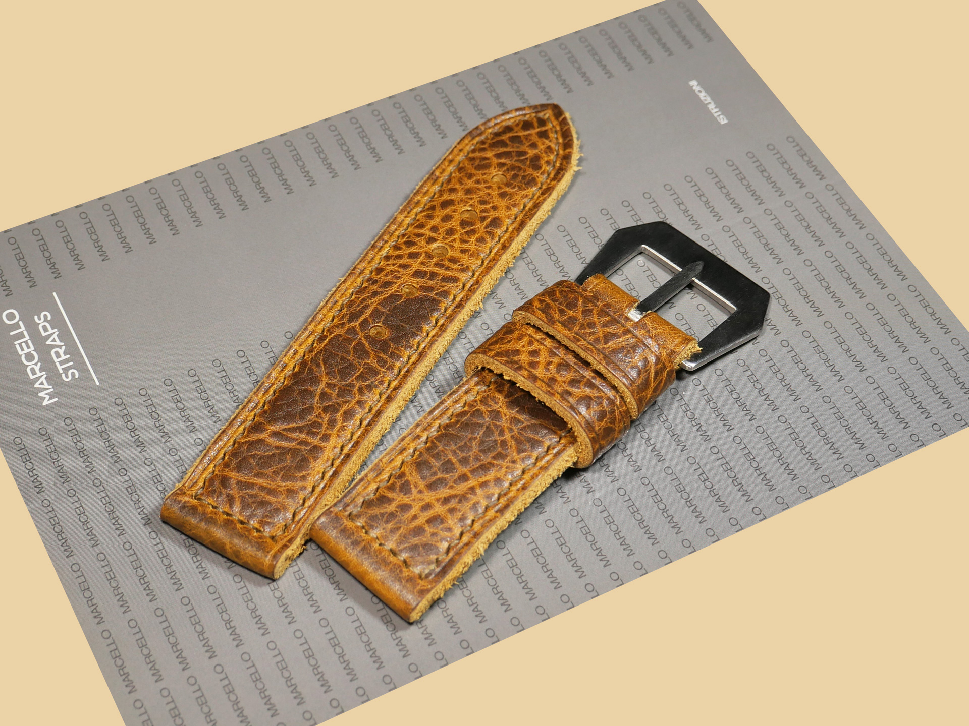 Hand-stitched soft Panerai watch band IMAGE