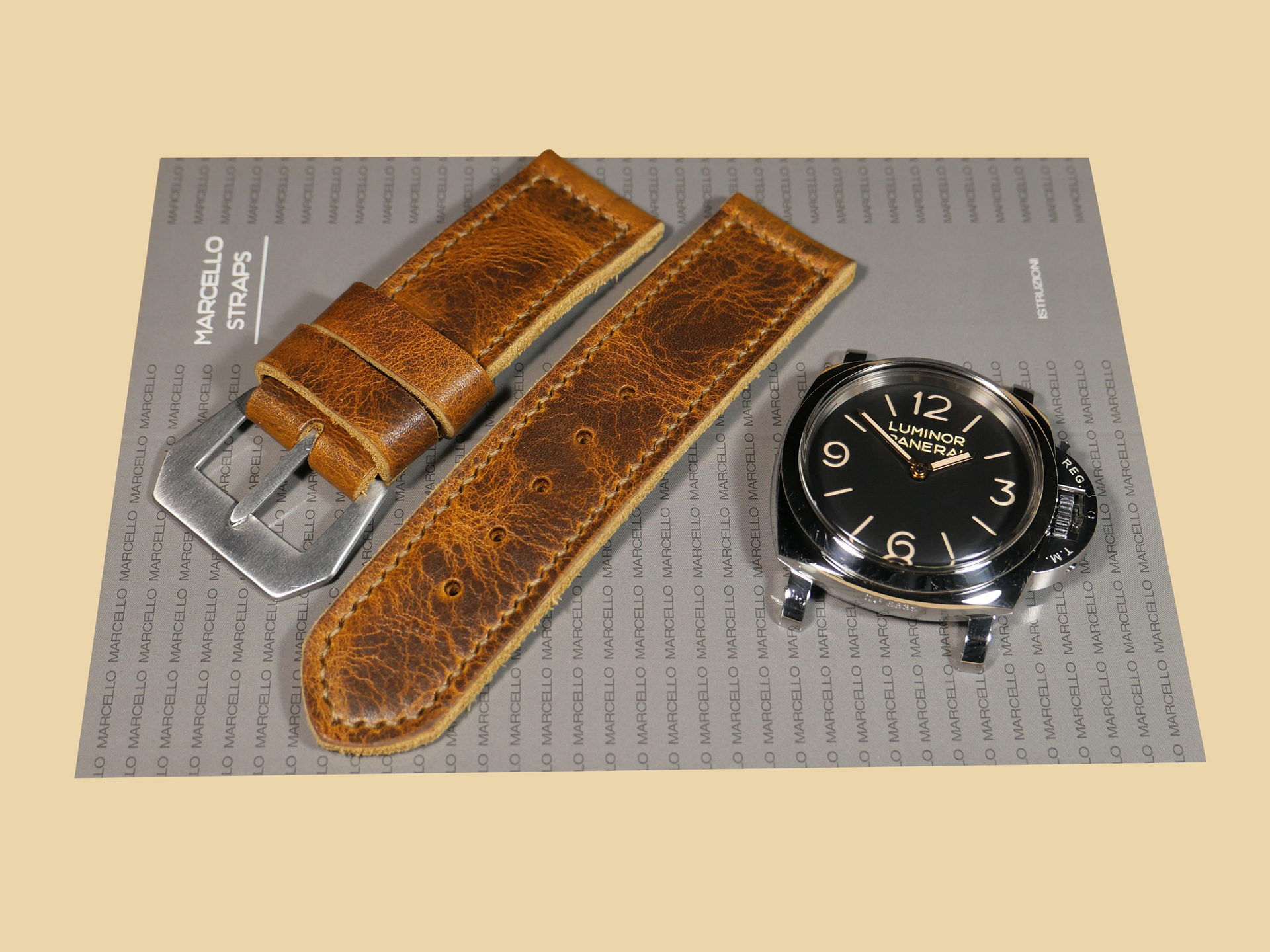 Soft Honey Tan Panerai Strap for 47mm Panerai IMAGE