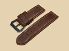 Thick Brown Panerai Strap from Marcello Straps Close Up IMAGE
