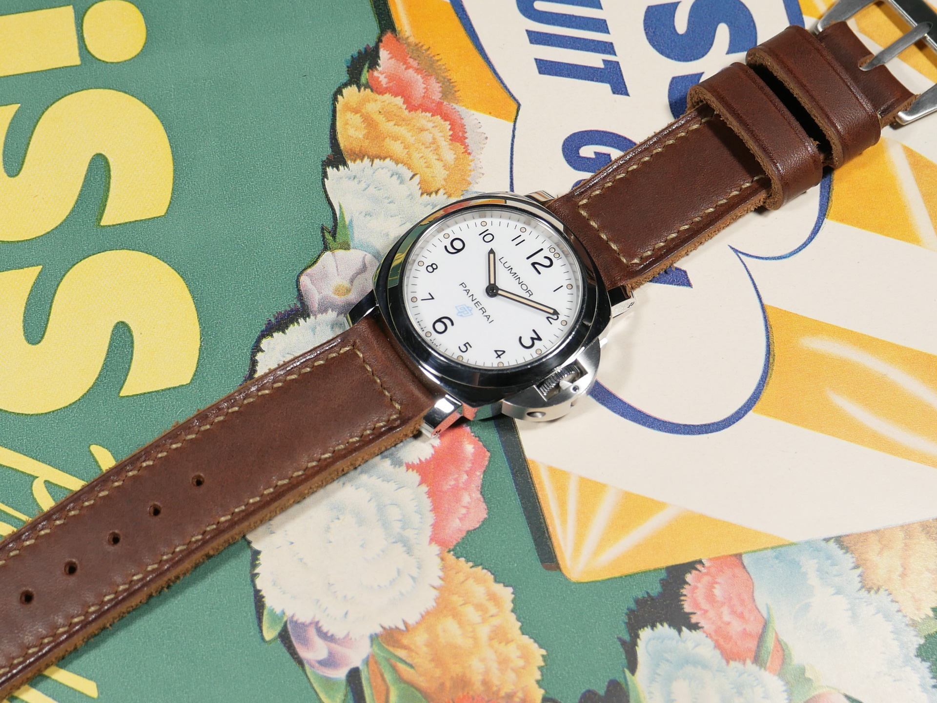 Handmade Thick Brown Panerai Strap from Marcello Straps Sophisticated Look IMAGE