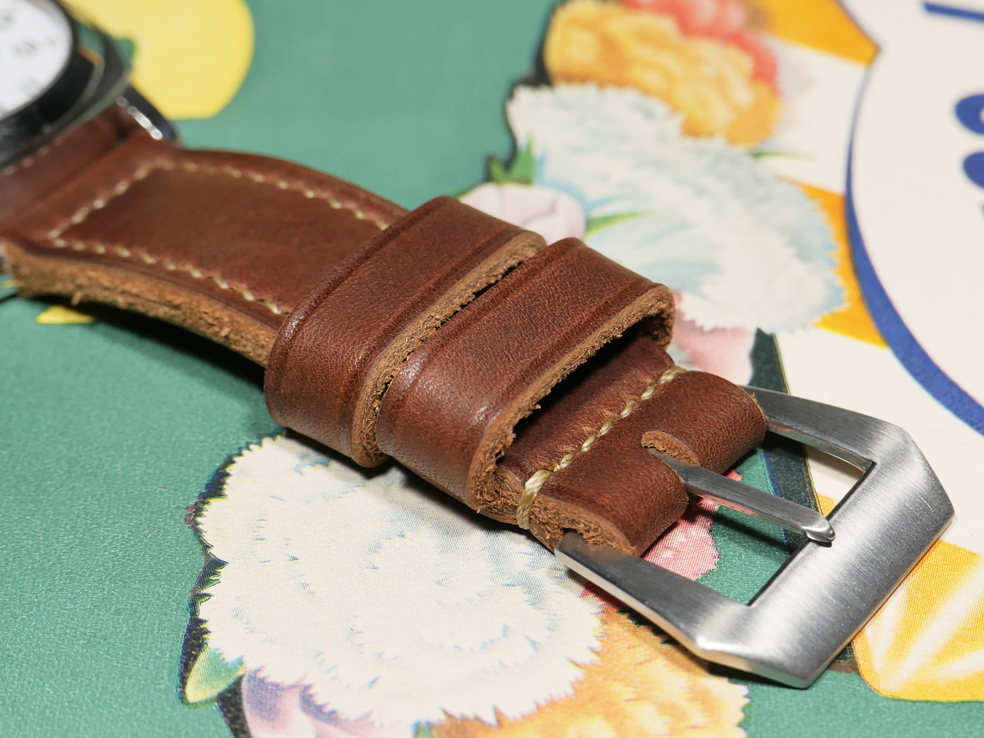 Marcello Straps Handmade Thick Brown Panerai Strap Vintage Charm IMAGE