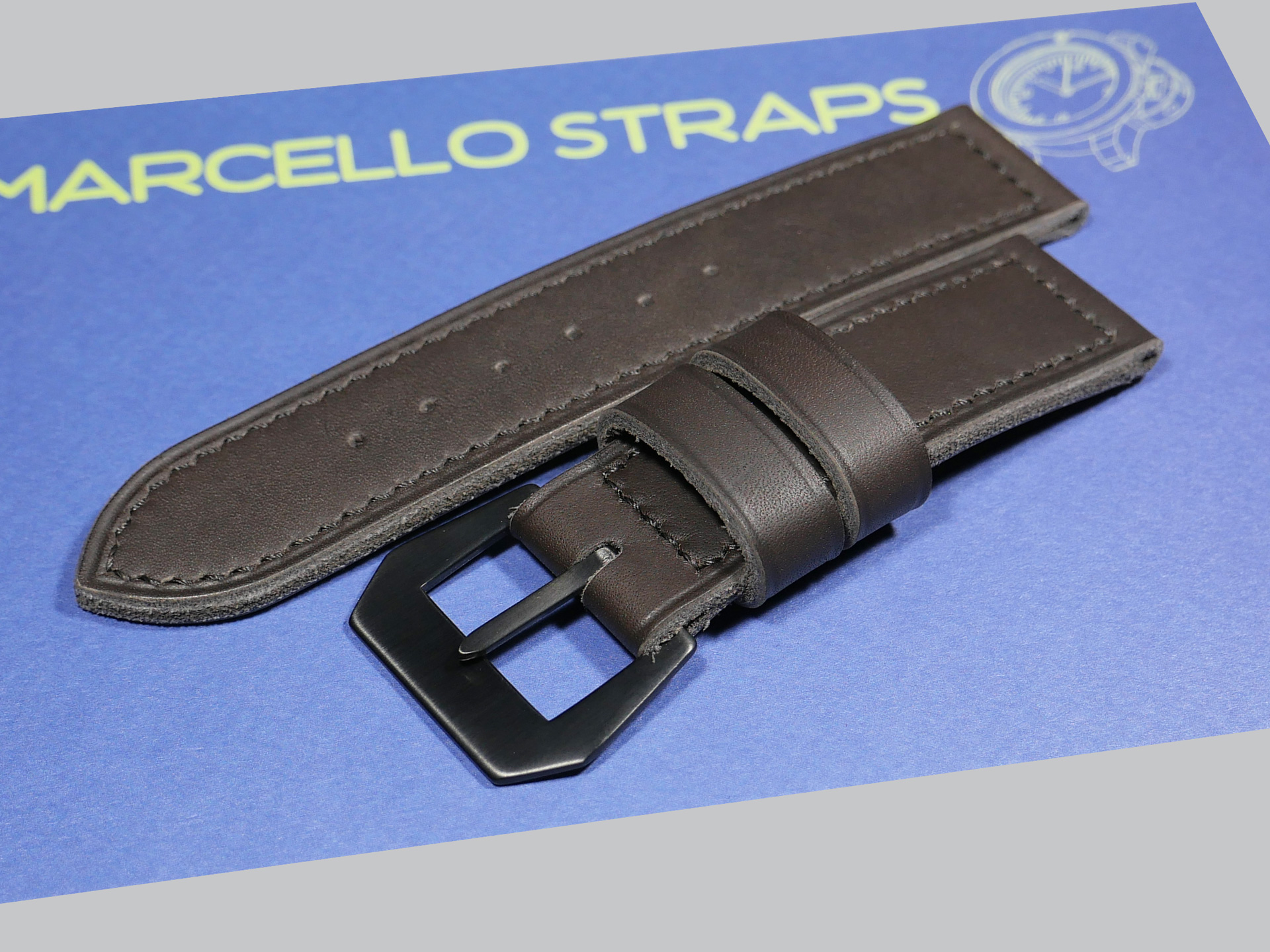 A photo of Grey Panerai 44mm Panerai custom strap by Marcello Straps IMAGE