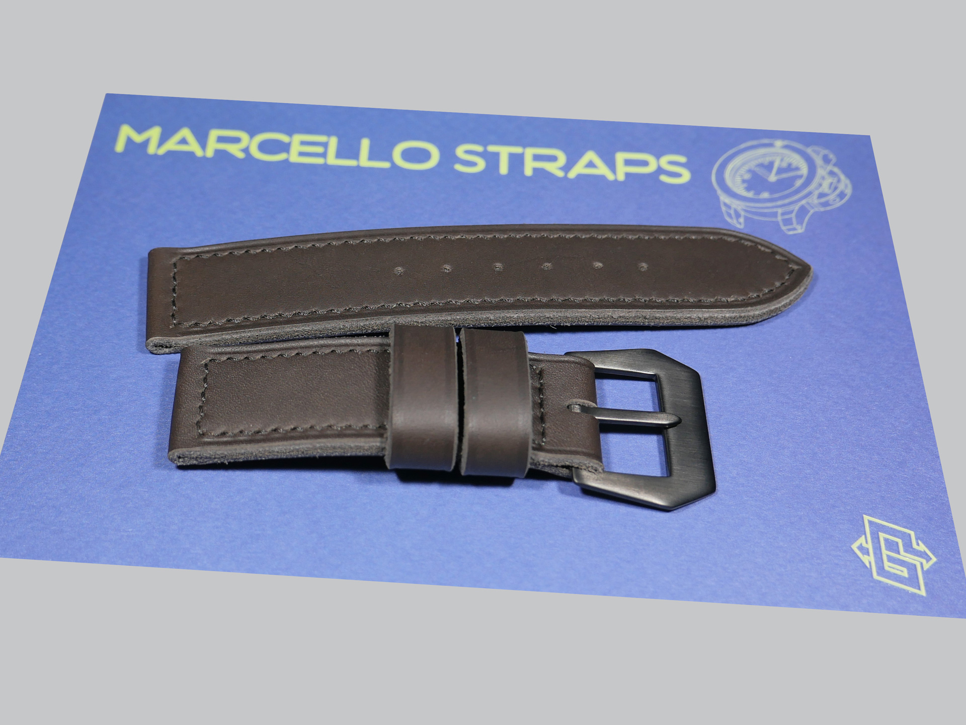 A photo of Marcello Straps Grey Panerai Strap for 44mm Panerai wrist strap IMAGE