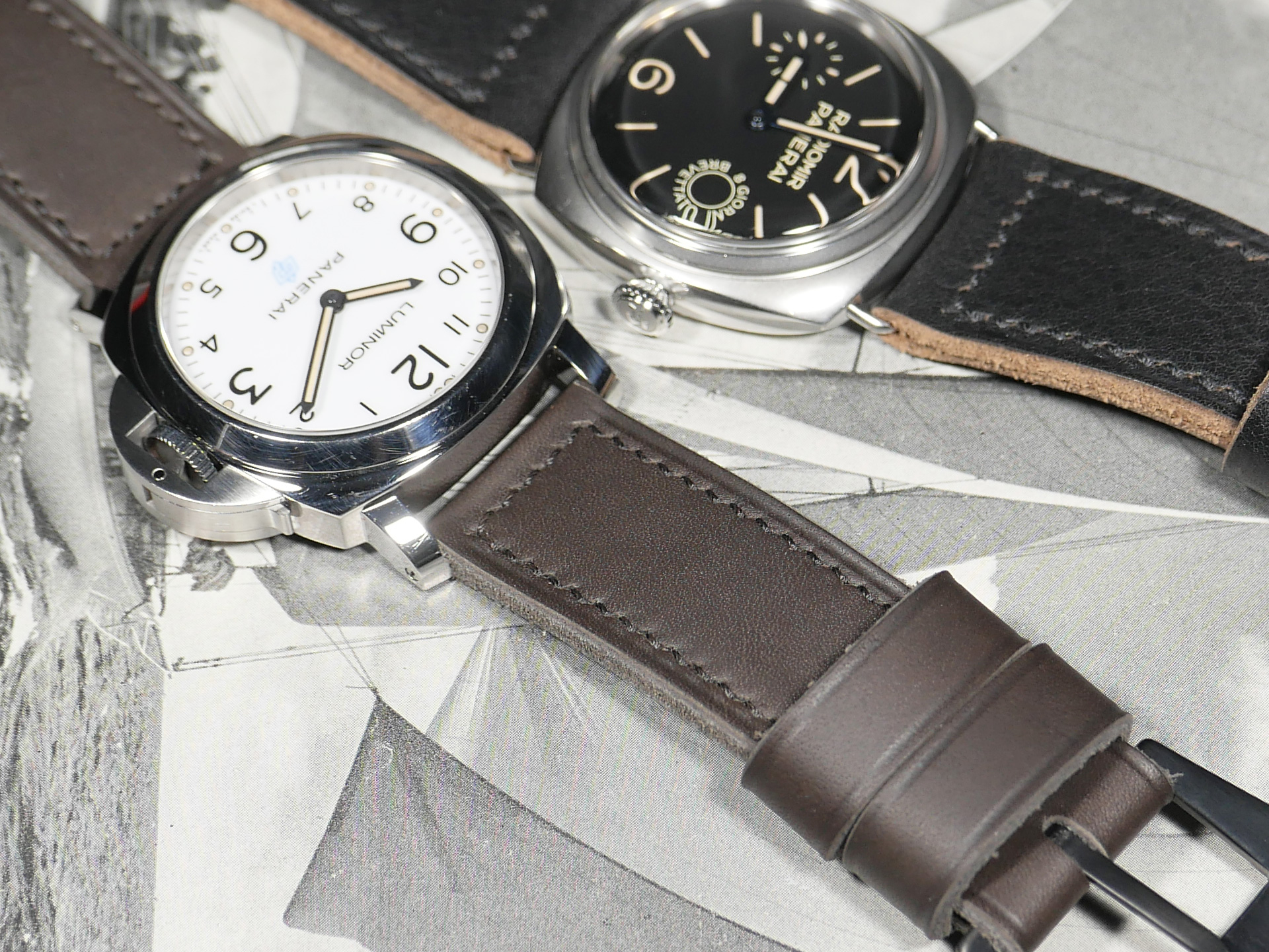 A photo of Grey Panerai Strap for 44mm Panerai rubber strap by Marcello Straps IMAGE