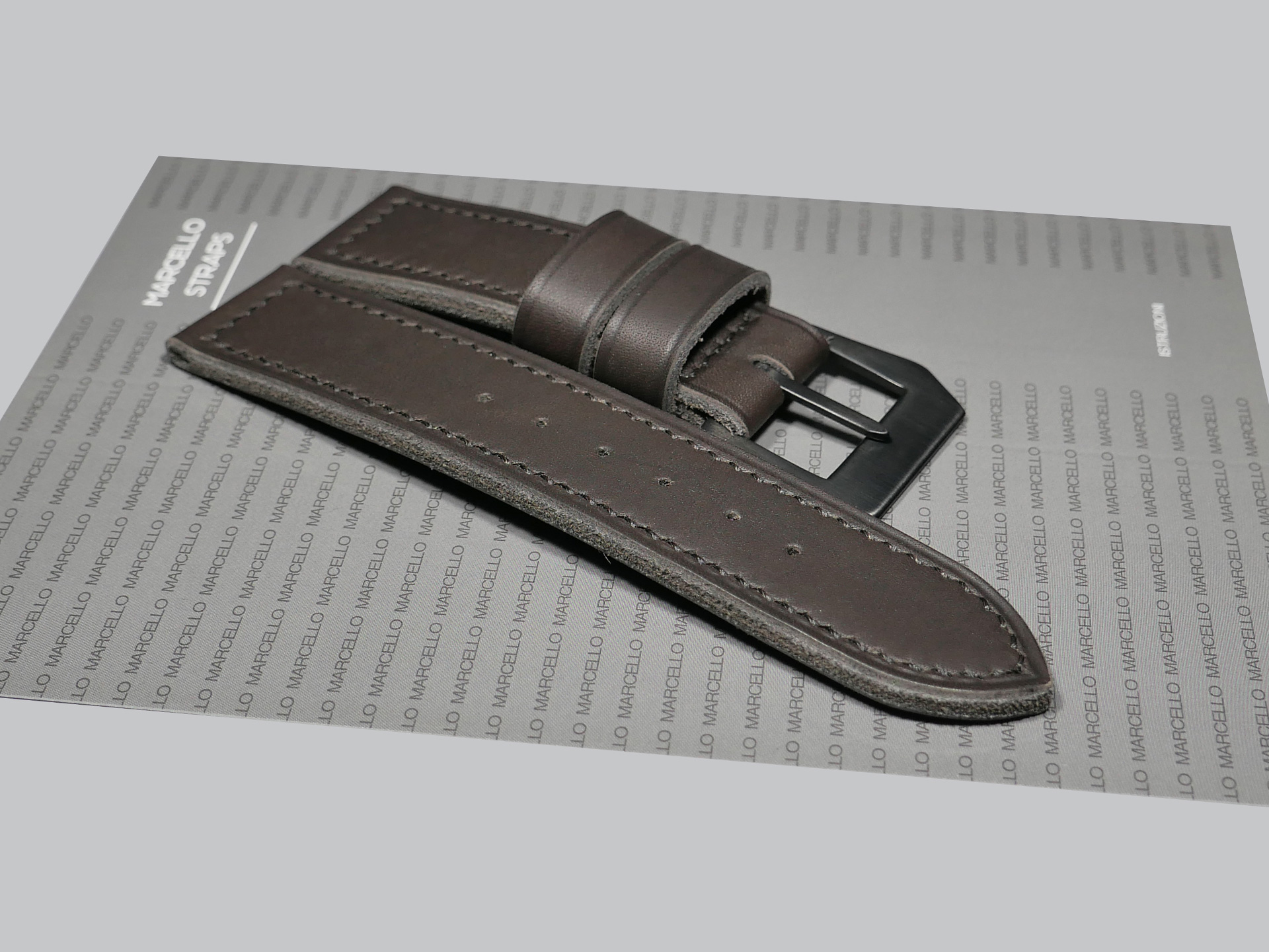 A photo of Grey Panerai 44mm Panerai wristband from Marcello Straps IMAGE