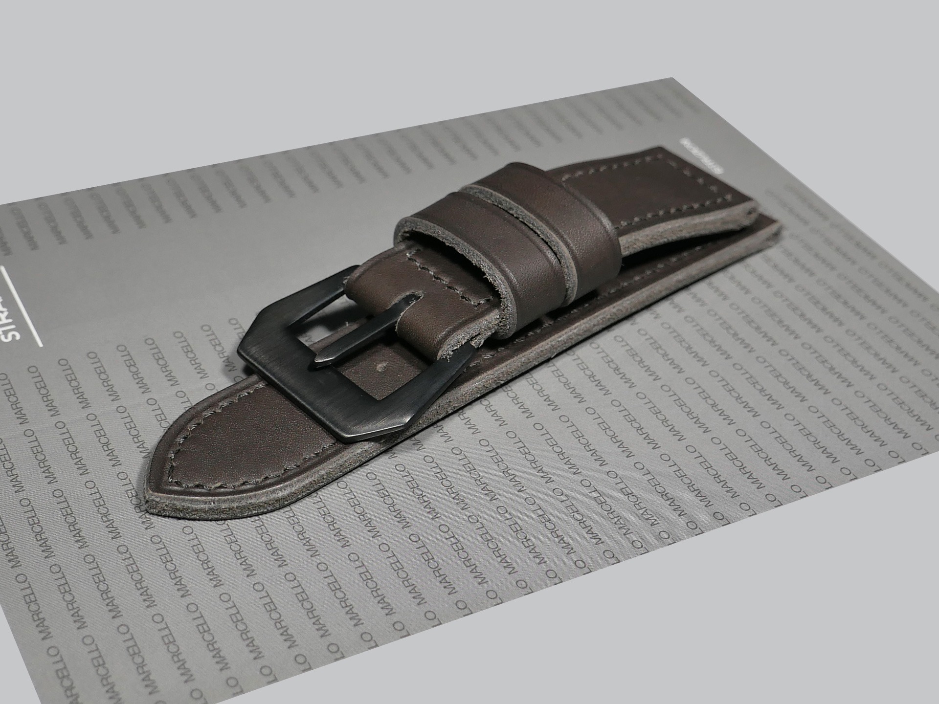 A photo of Marcello Straps Grey Panerai Strap for 44mm Panerai watch strap IMAGE