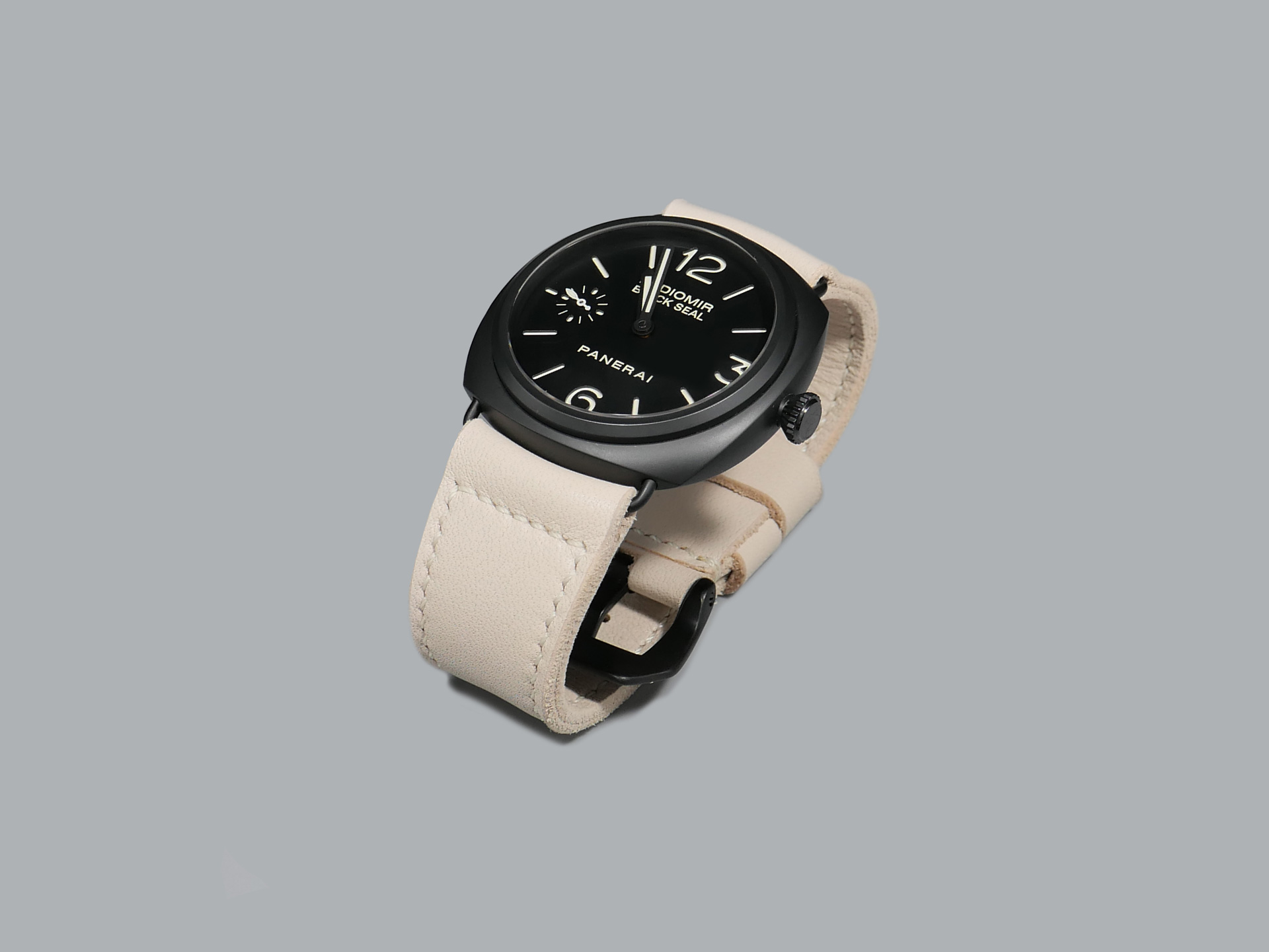 White Panerai Radiomir Strap front-left view