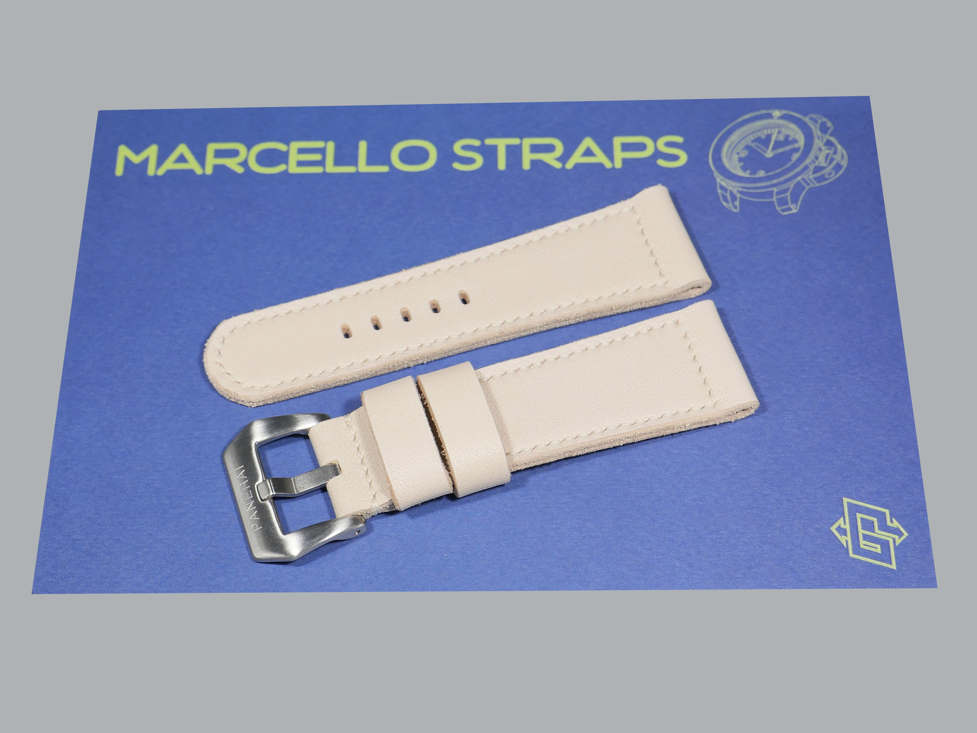 White Panerai Radiomir Strap stitching