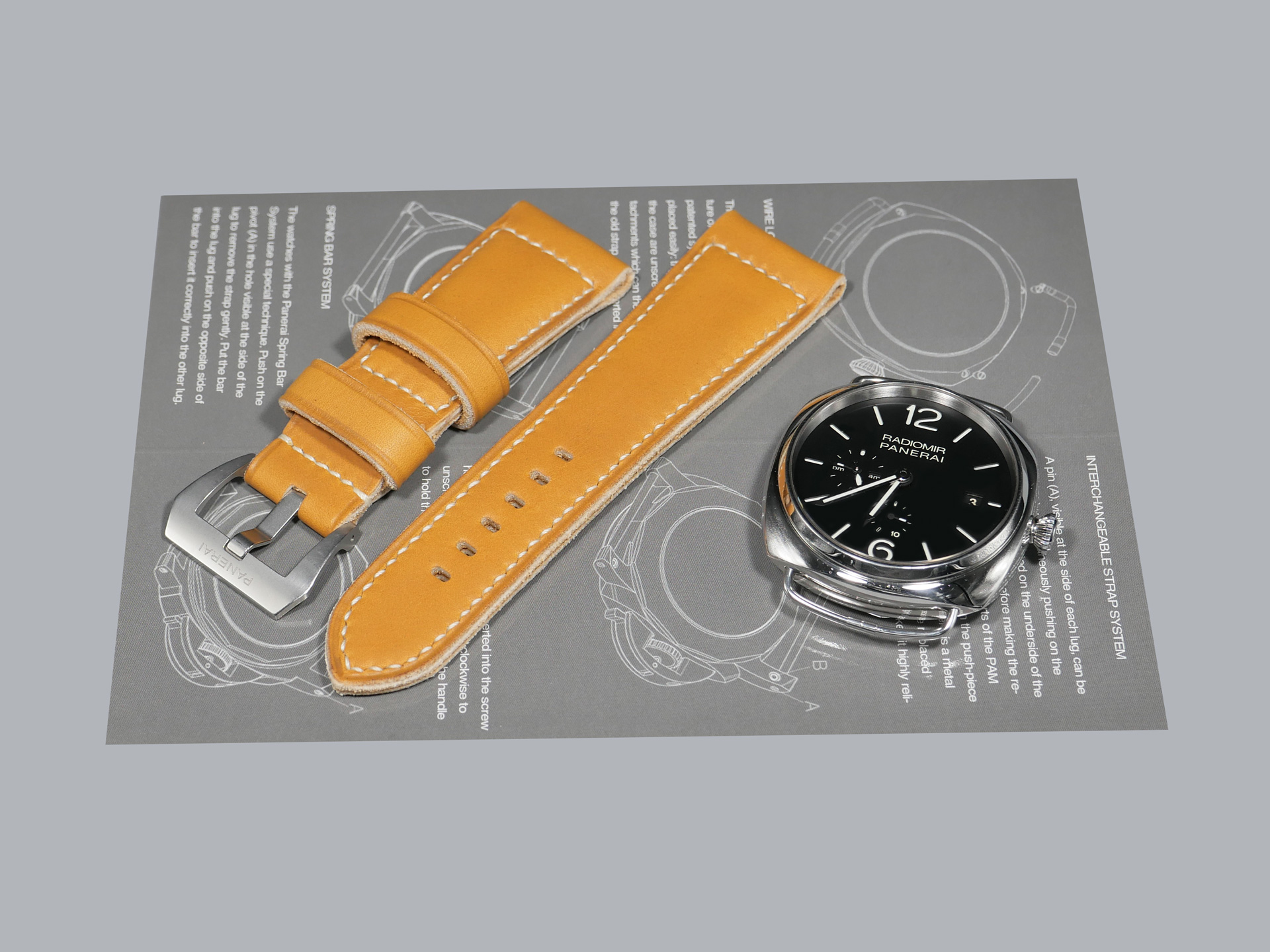 Thick Radiomir Strap with contrasting threads IMAGE