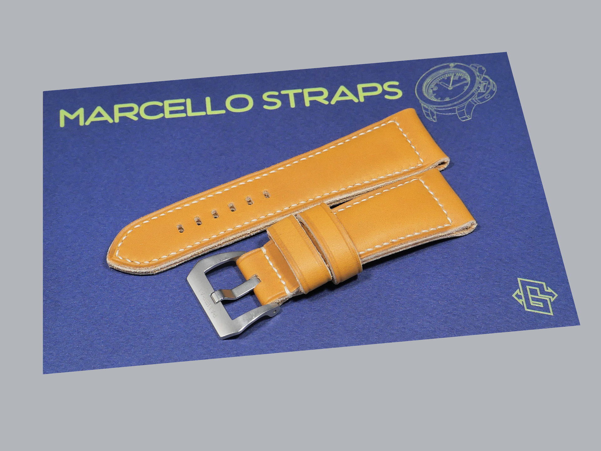 Thick Radiomir Strap in black leather IMAGE