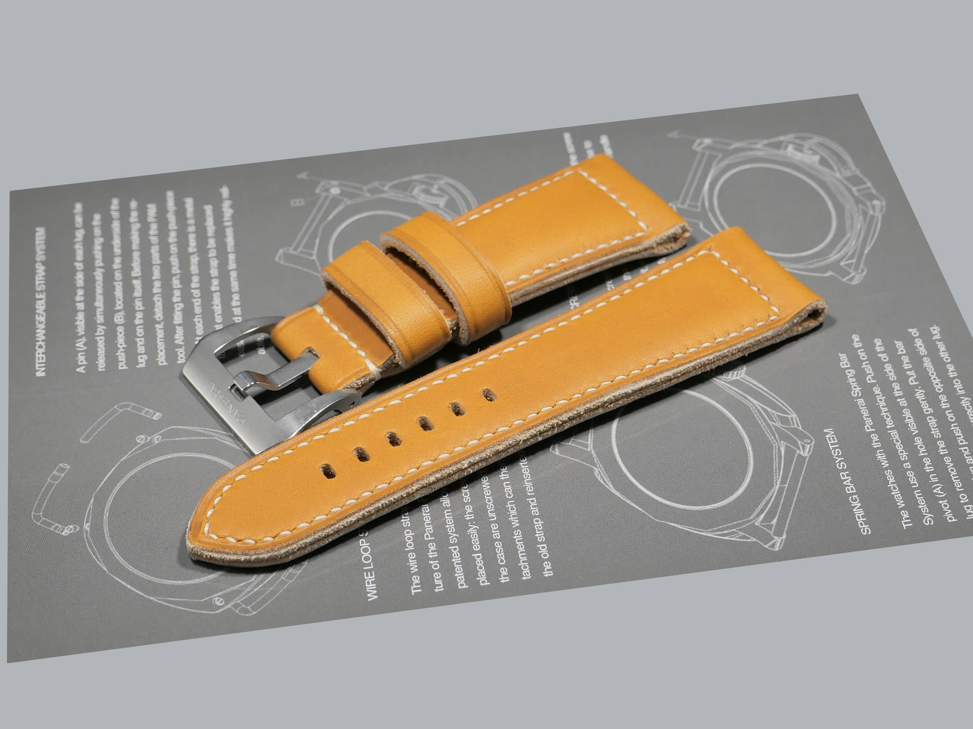 Thick Radiomir Strap with brushed buckle IMAGE