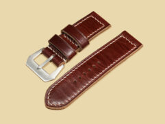 Cherry Red Panerai Strap from Marcello Straps on display