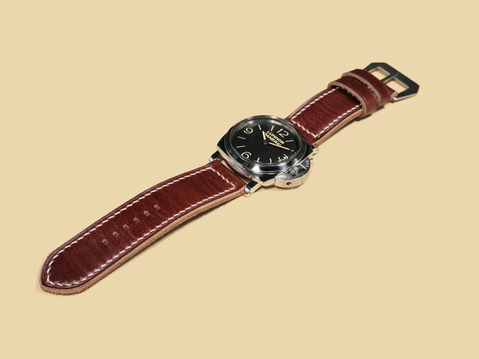 Elegant Cherry Red Panerai Strap from Marcello Straps