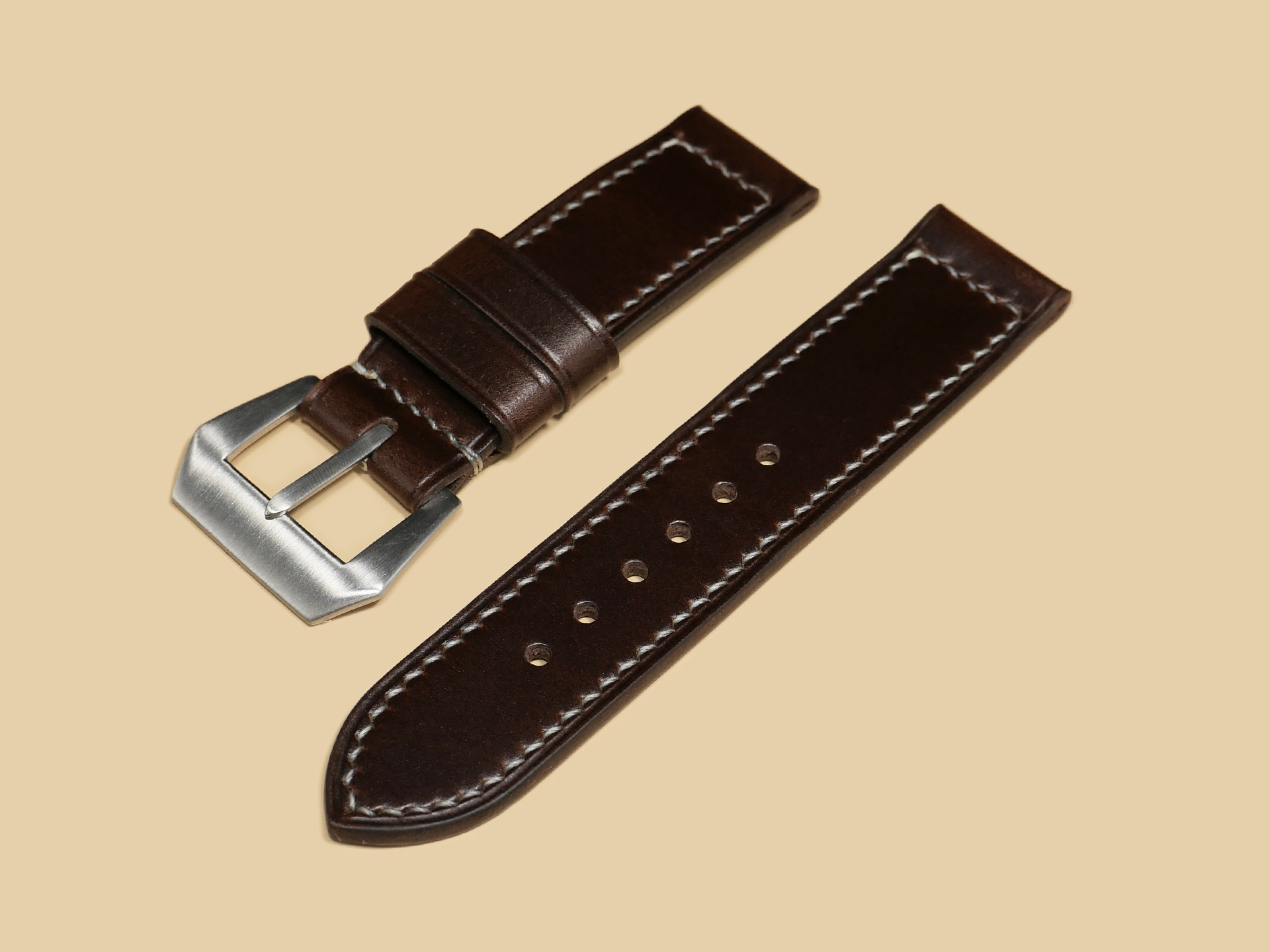 Brown Panerai Strap for 44mm Panerai from Marcello Straps - Closeup