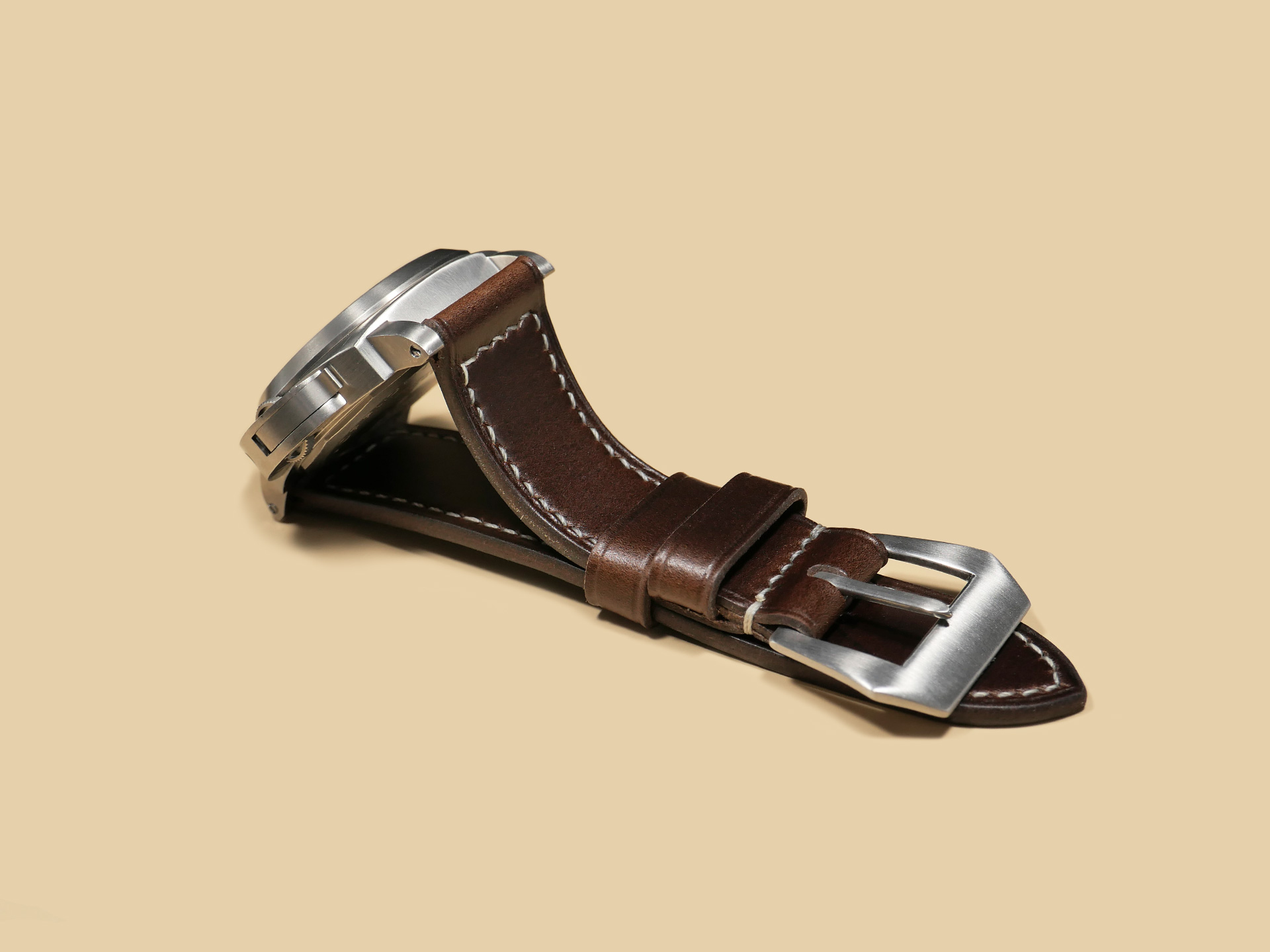 Elegant Brown Panerai Strap for 44mm Panerai by Marcello Straps