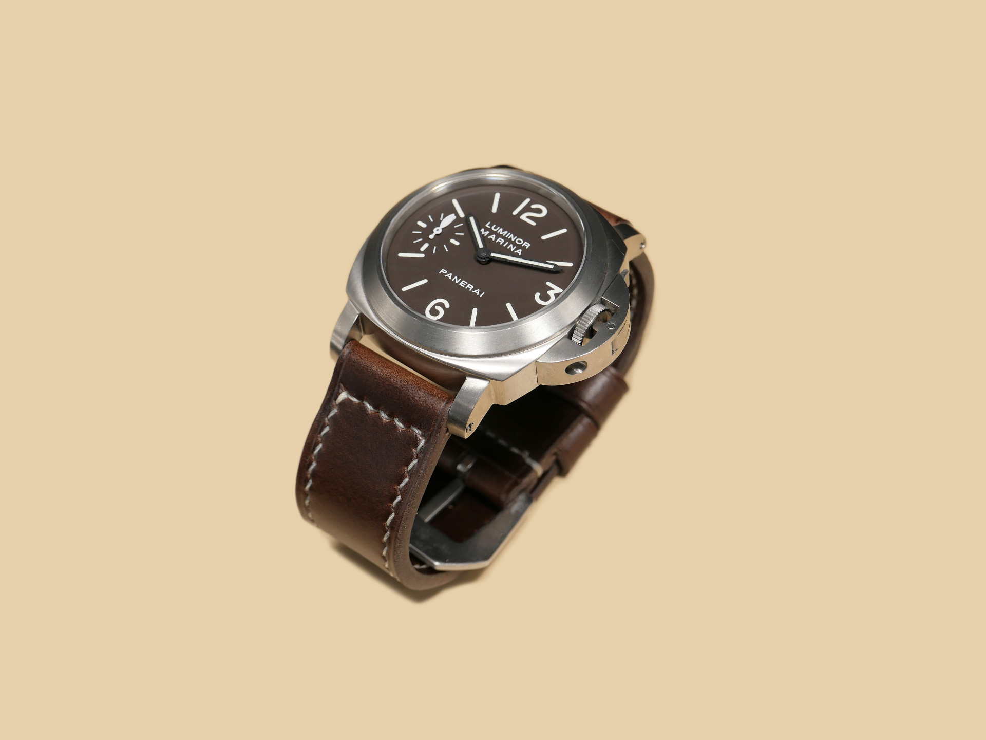 Brown Leather Watch Strap for 44mm Panerai by Marcello Straps