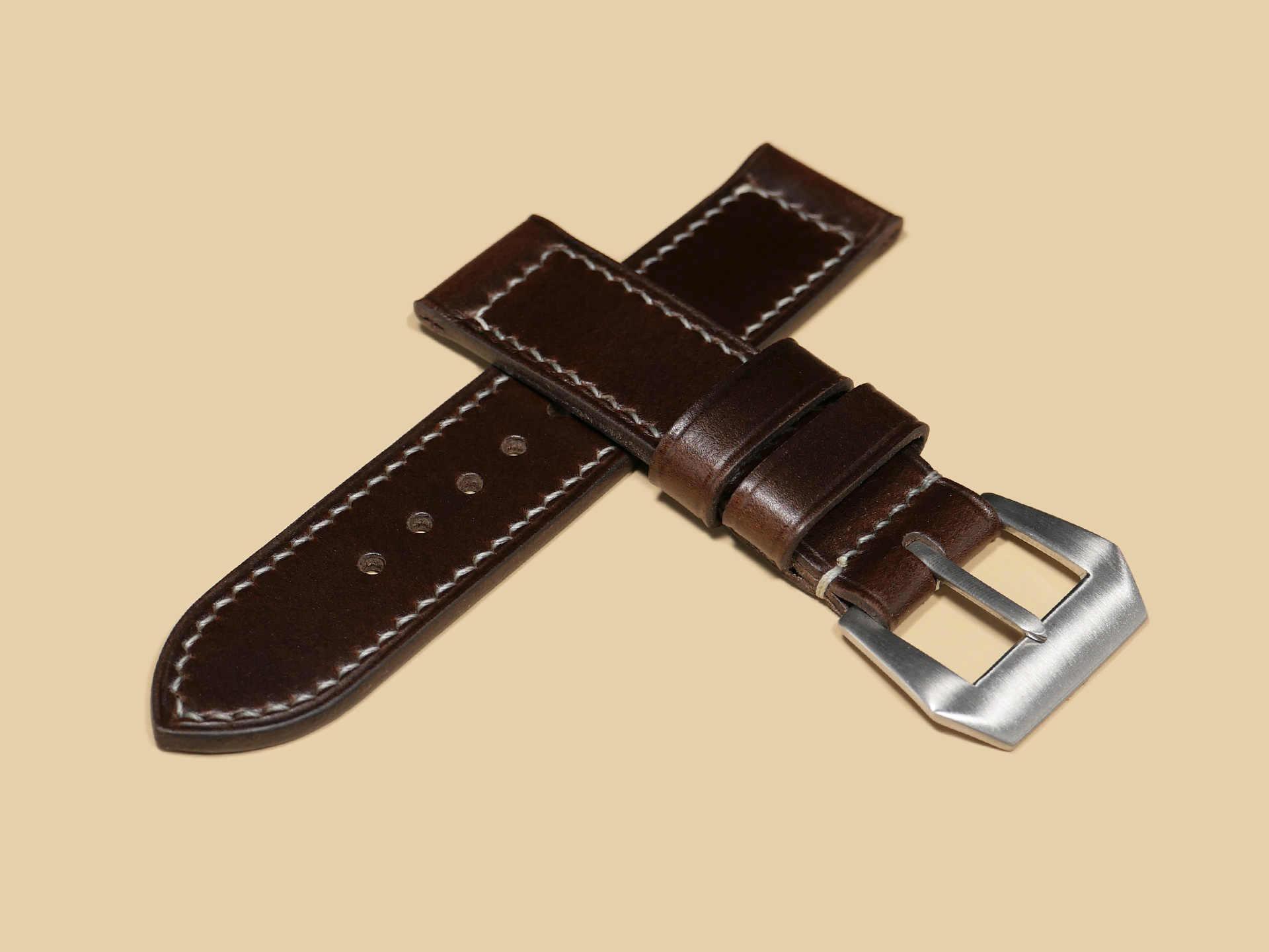 Stylish Brown Leather Strap for 44mm Panerai Watches from Marcello Straps