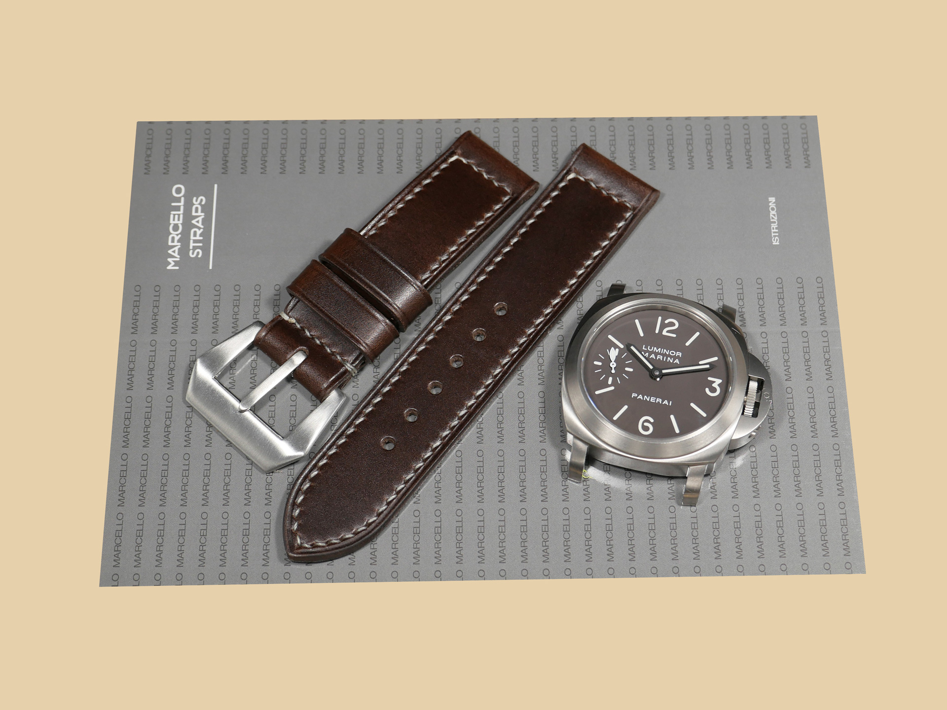 Luxury Brown Panerai Strap for 44mm Panerai from Marcello Straps