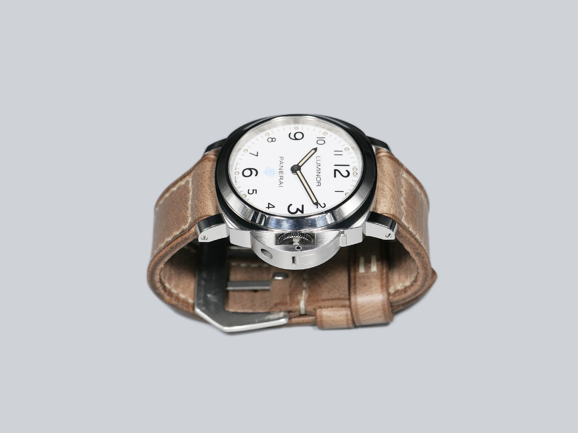 44mm Slate Grey Panerai Strap from Marcello Straps with hand-sewn stitching