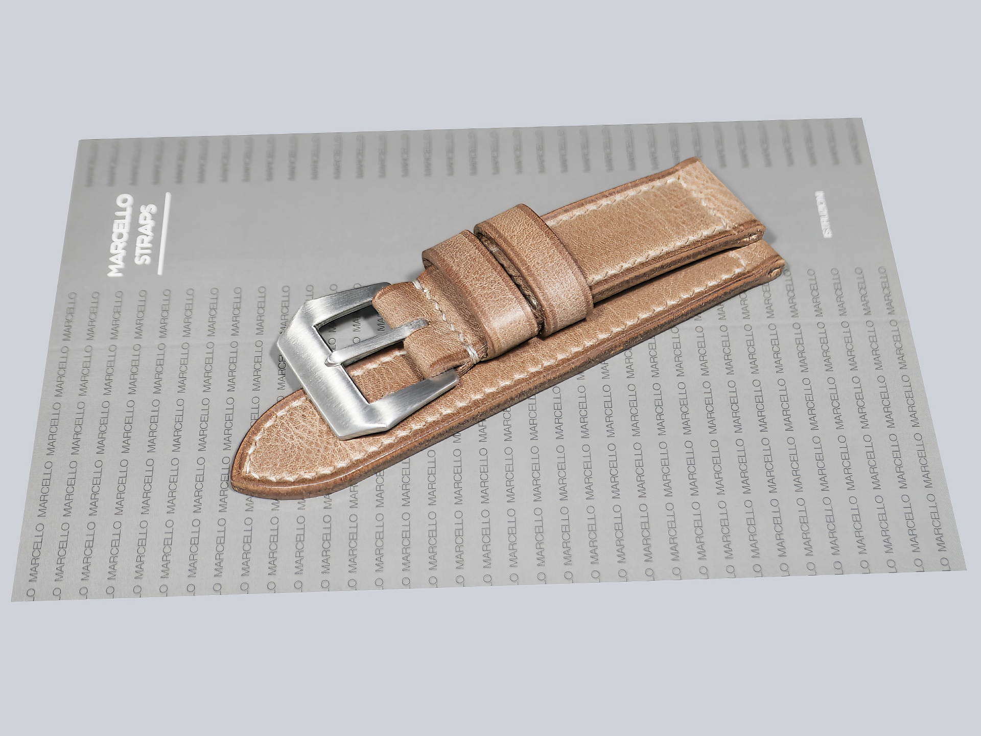 Premium 44mm Slate Grey Panerai Strap from Marcello Straps in natural light