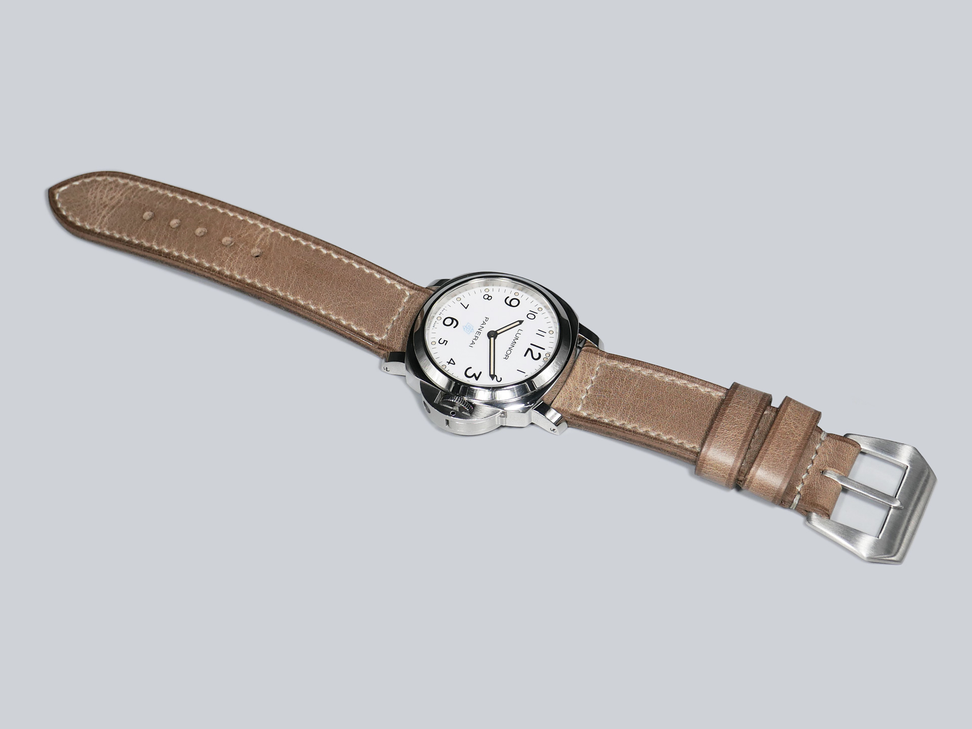 44mm Slate Grey Panerai Strap from Marcello Straps on wrist with Panerai watch