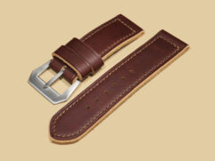 Close-up of a Soft Panerai Strap 47mm on a watch.