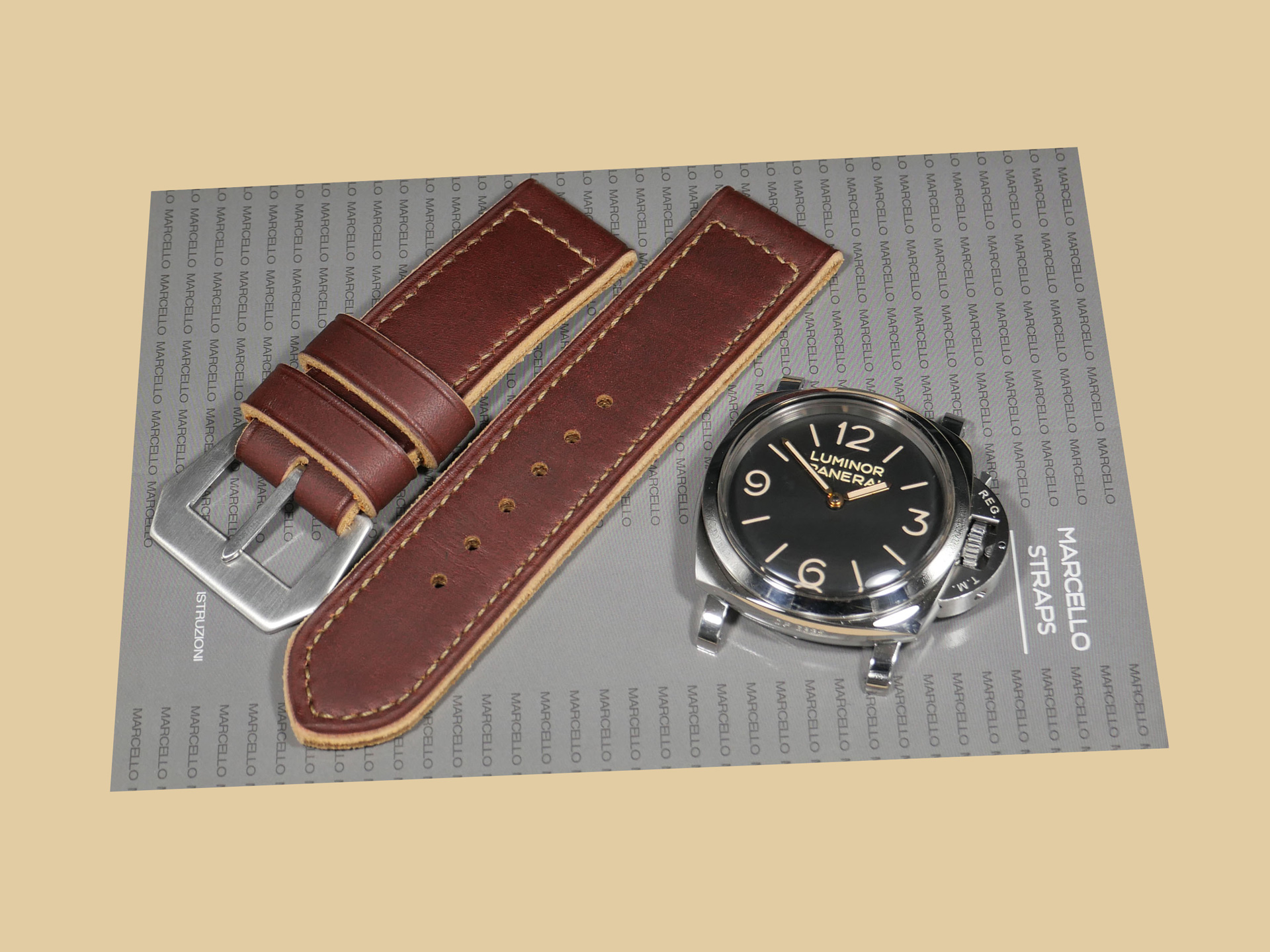 Soft Panerai Strap 47mm with buckle detail.