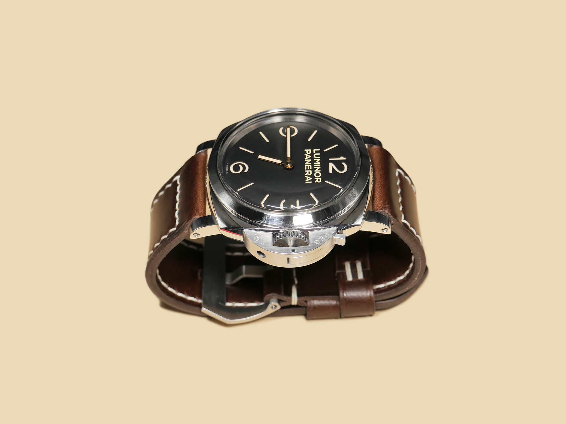 Customizable OEM Style Panerai Strap in Dark Brown for 47mm Panerai Luminor