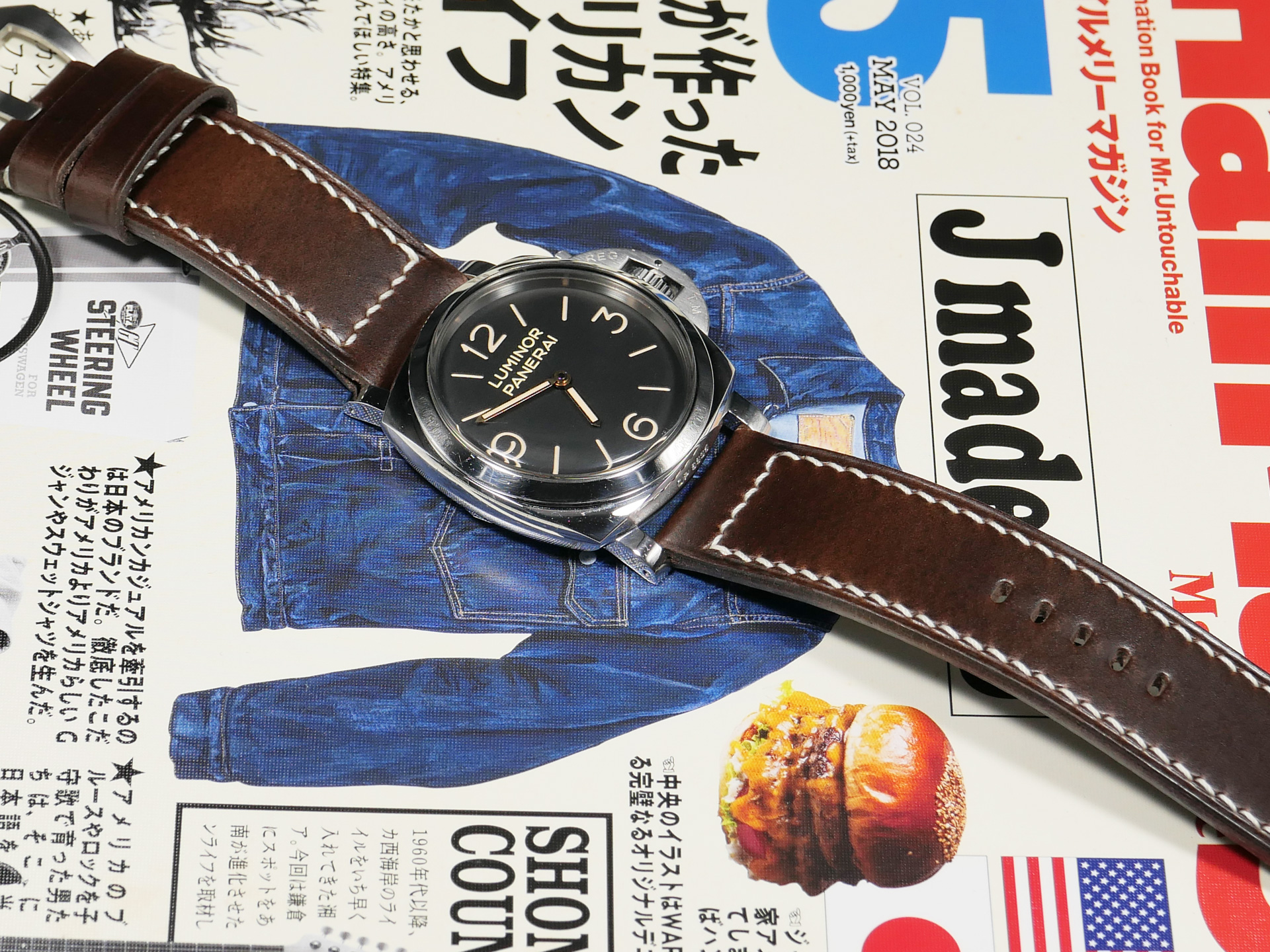 Sleek OEM Style Panerai Strap in Dark Brown for 47mm Panerai Luminor