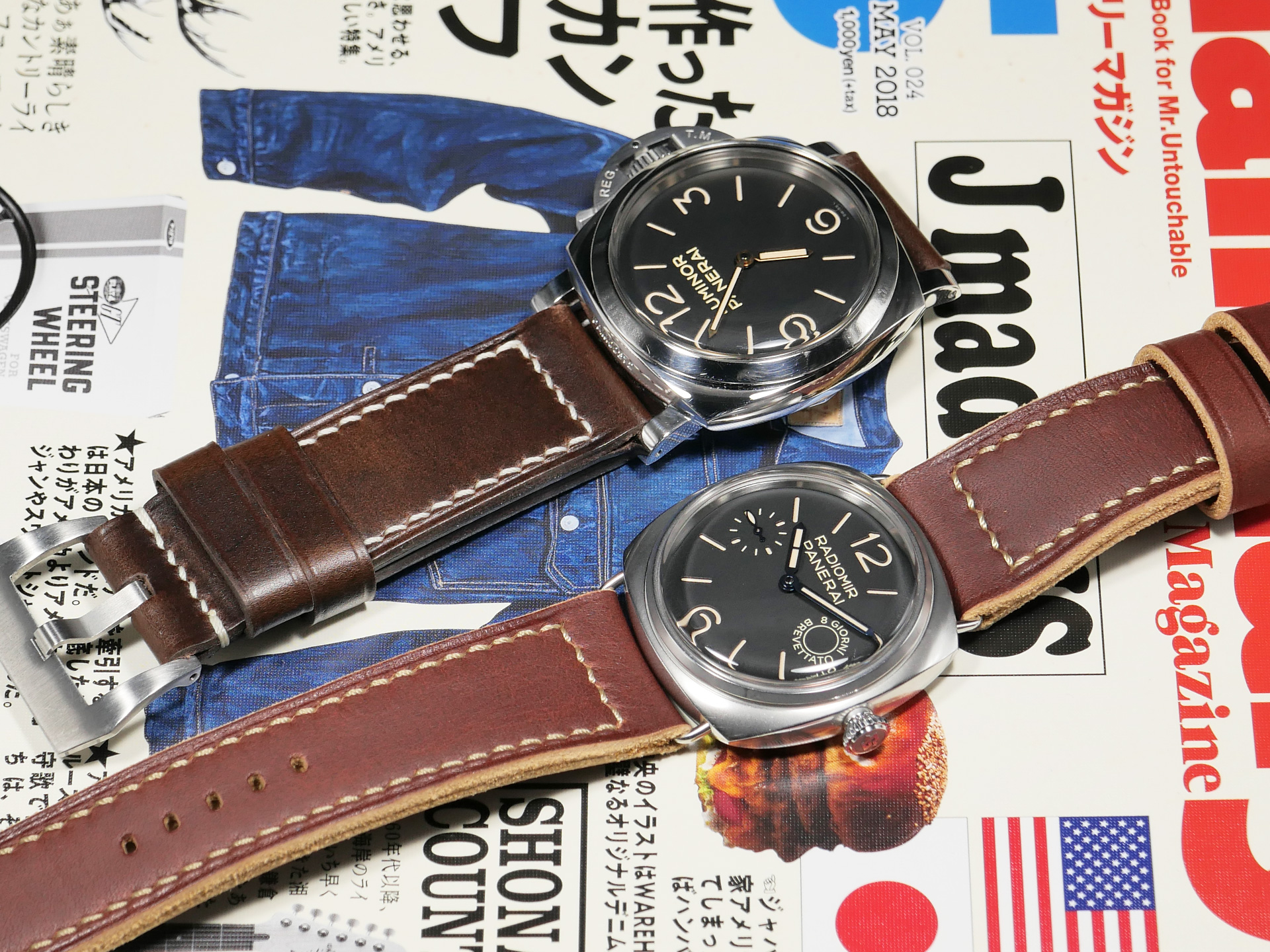 OEM Style Panerai Strap in Dark Brown for 47mm Luminor with Buckle Options