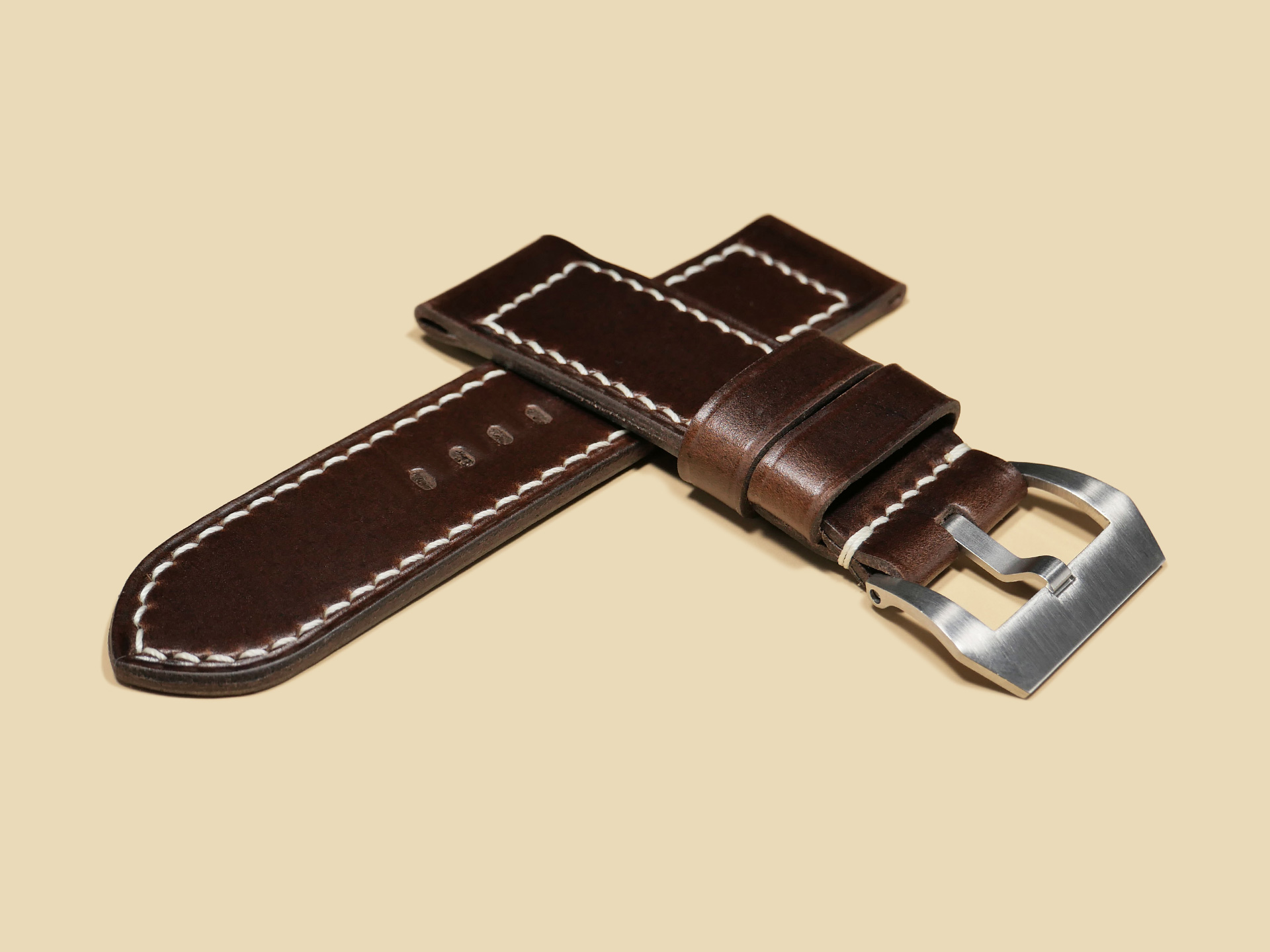 Soft-temper OEM Style Panerai Strap in Dark Brown for 47mm Panerai Luminor