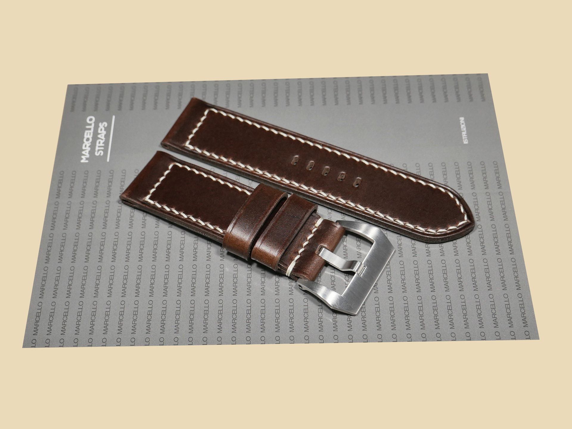Custom-fit OEM Style Panerai Strap in Dark Brown for 47mm Panerai Luminor