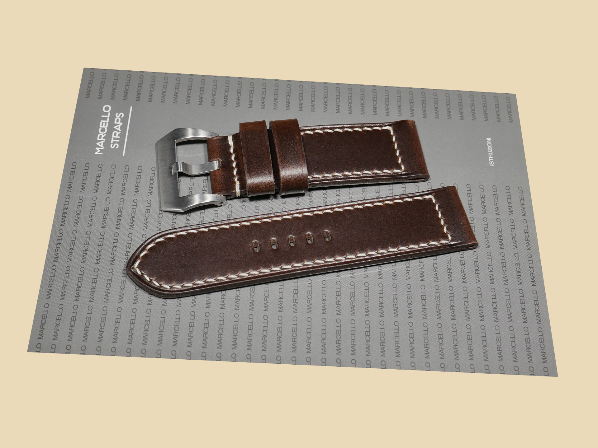 Elegant OEM Style Panerai Strap in Dark Brown for 47mm Panerai Luminor