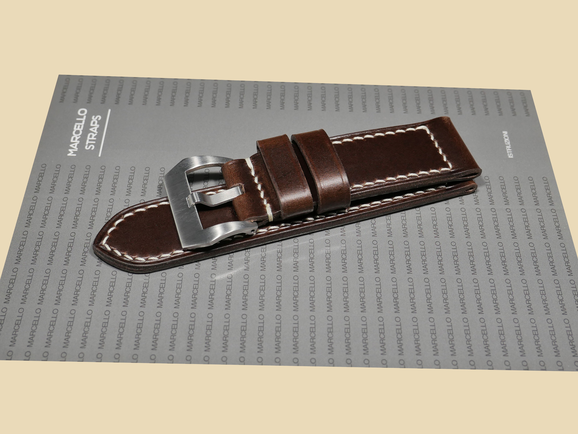 Durable OEM Style Panerai Strap in Dark Brown for 47mm Panerai Luminor