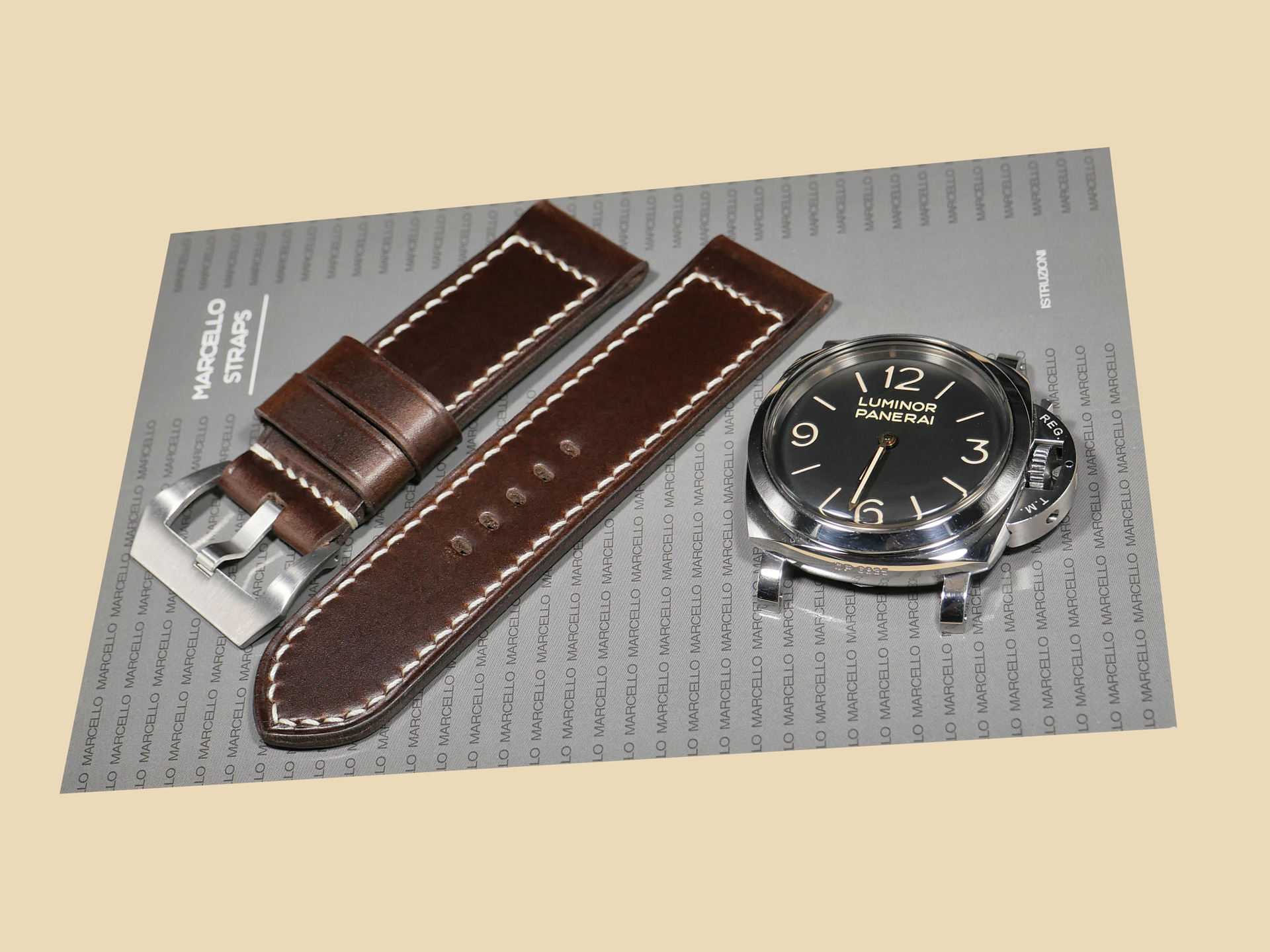 Luxury OEM Style Panerai Strap in Dark Brown for 47mm Panerai Luminor