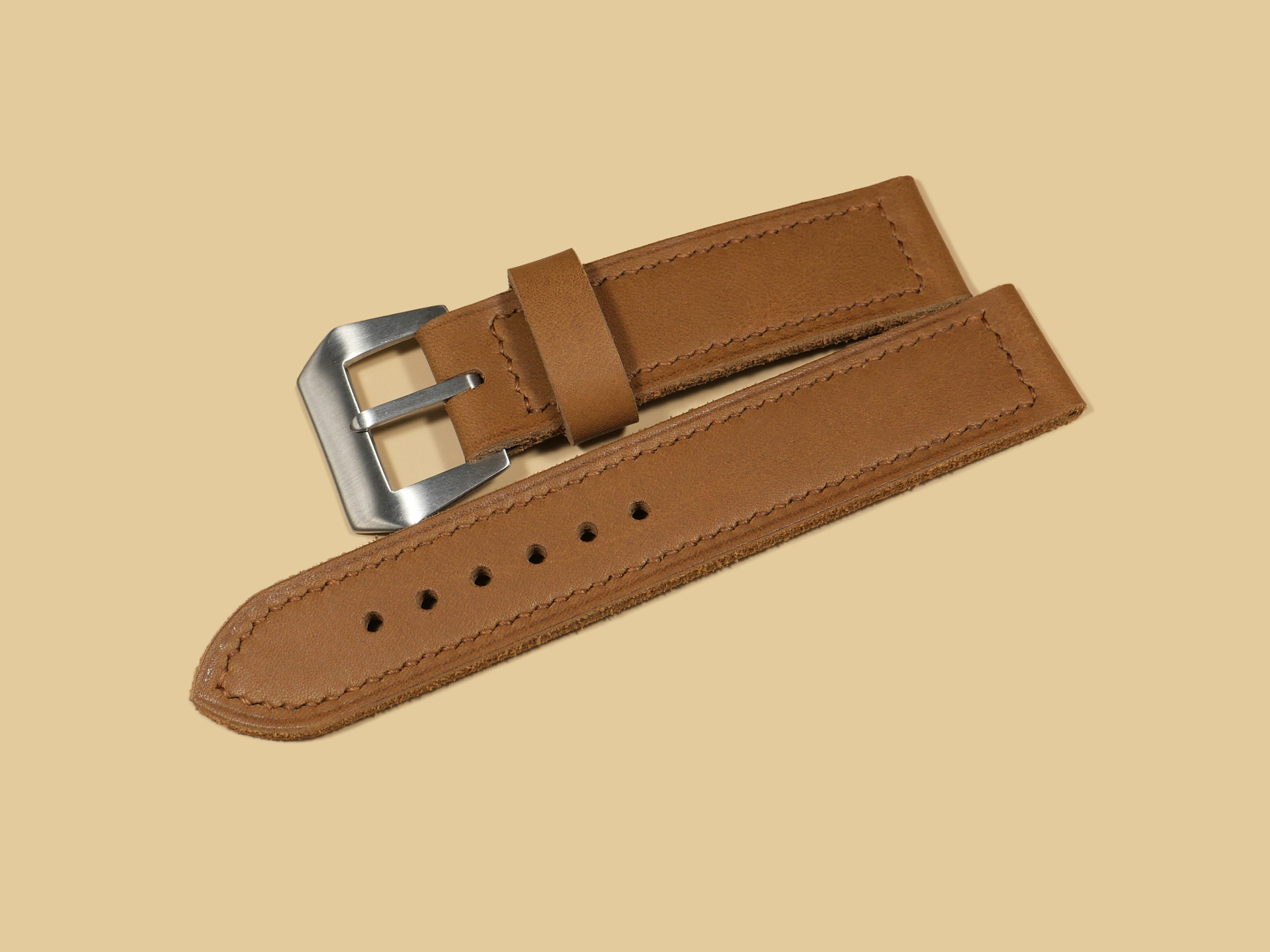 Vintage distressed leather Pre-V Panerai strap for 44mm watches