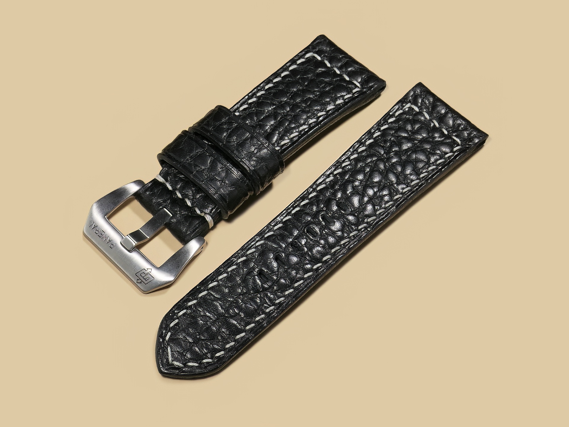 Soft Black Panerai Radiomir Strap on Panerai PAM00183 by Marcello Straps
