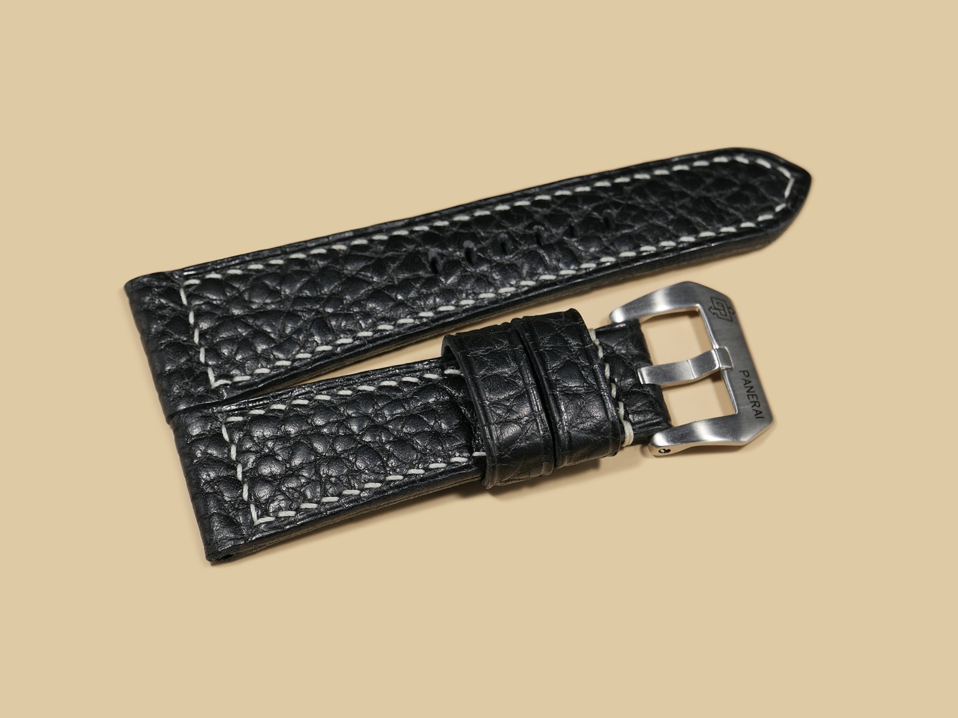 Handcrafted Soft Black Panerai Radiomir Strap on PAM00183