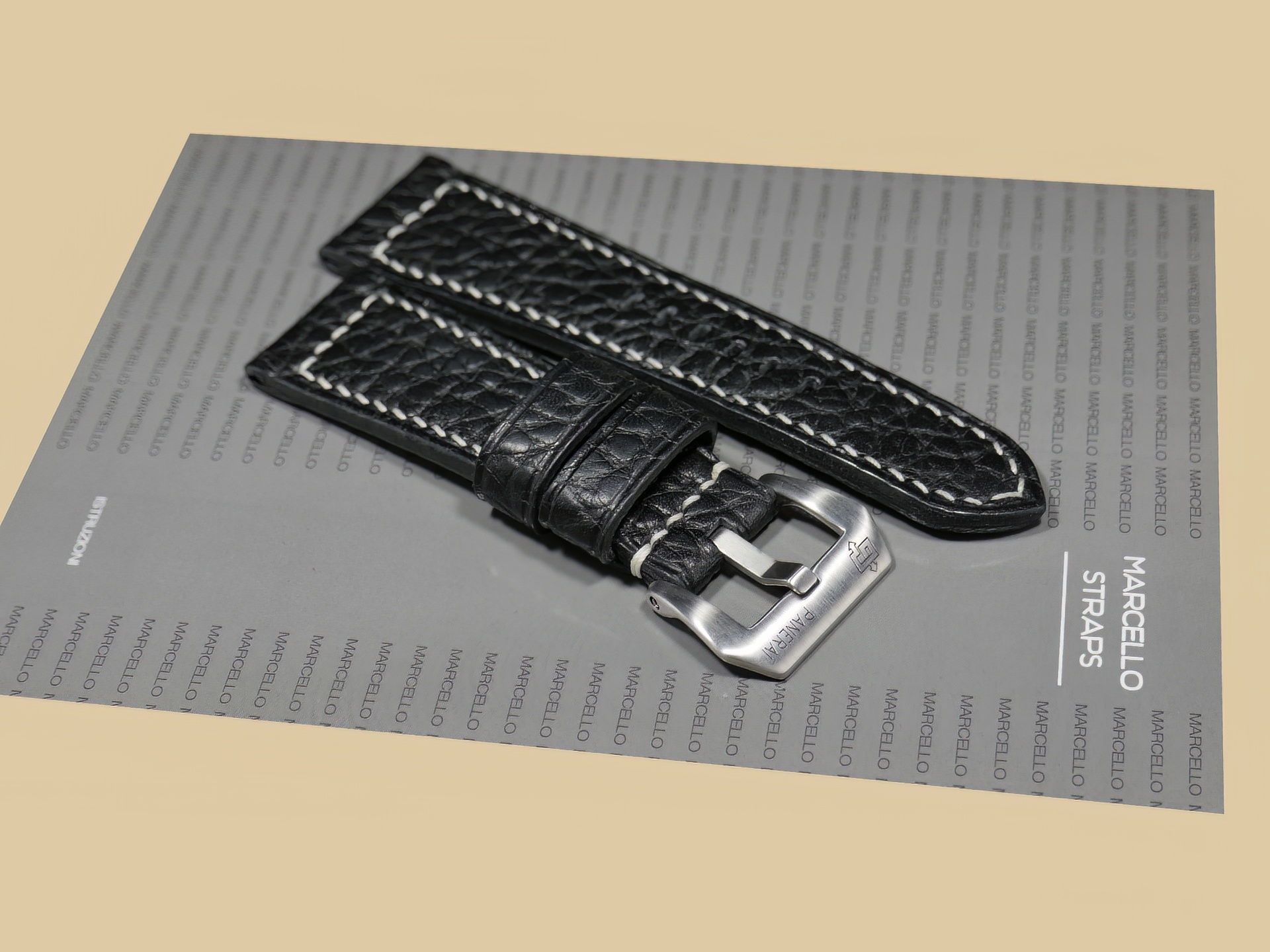 Elegant Soft Black Panerai Radiomir Strap on PAM00183 Watch