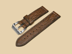 Handcrafted brown shark leather strap for 44mm Panerai watches, inspired by Stallone