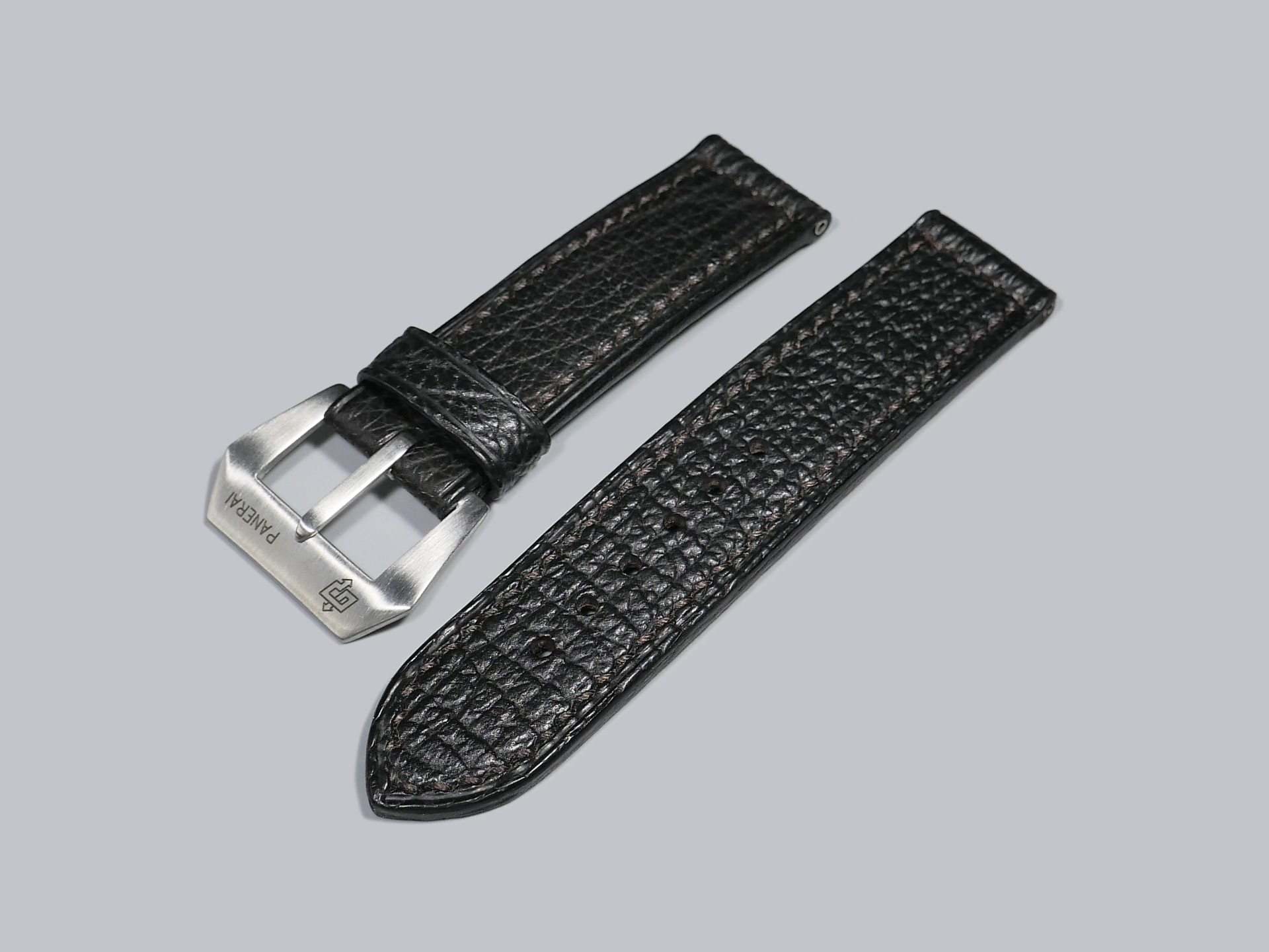 Panerai Black Shark Strap made of shark leather for 44mm Panerai watches.